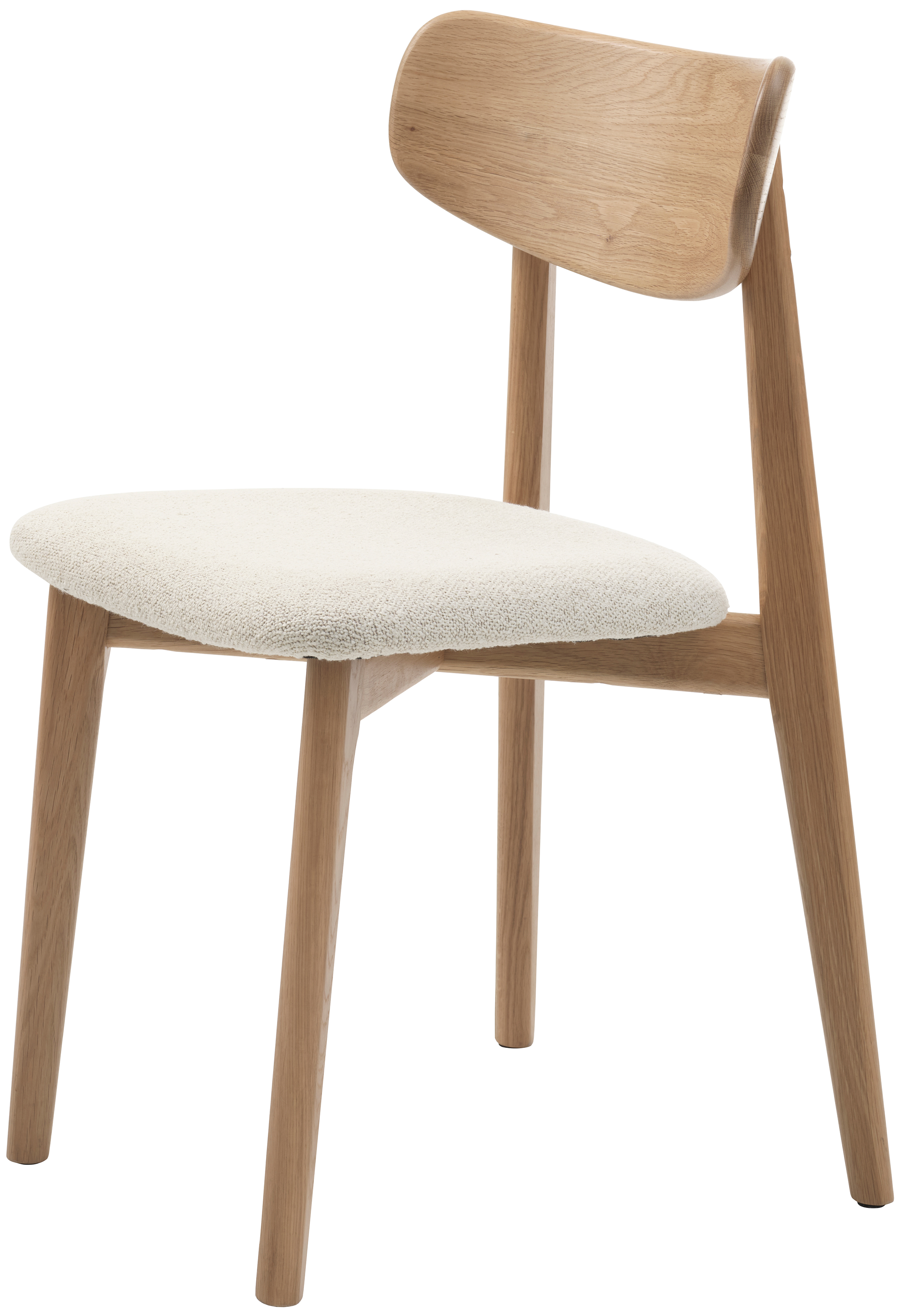 Krzesło drewniane Bioccla dąb naturalny biała tkanina boucle - zdjęcie 1