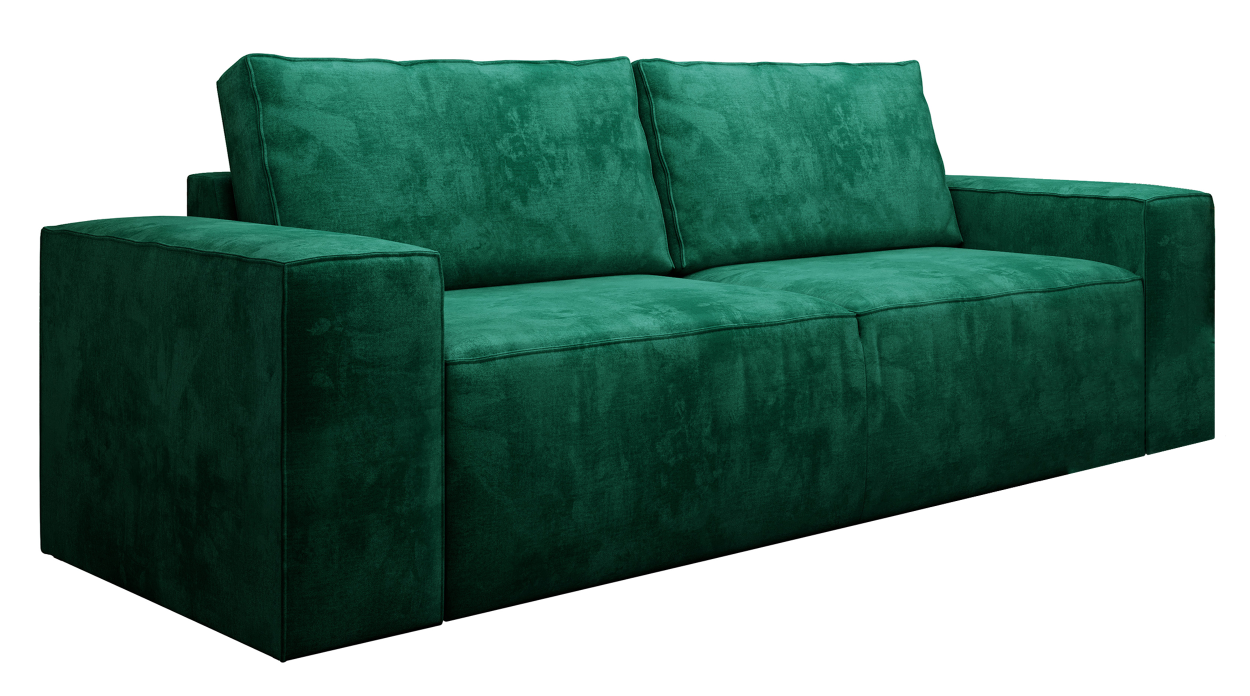 Kanapa rozkładana Munano z pojemnikiem zielona w tkaninie hydrofobowej - zdjęcie 1