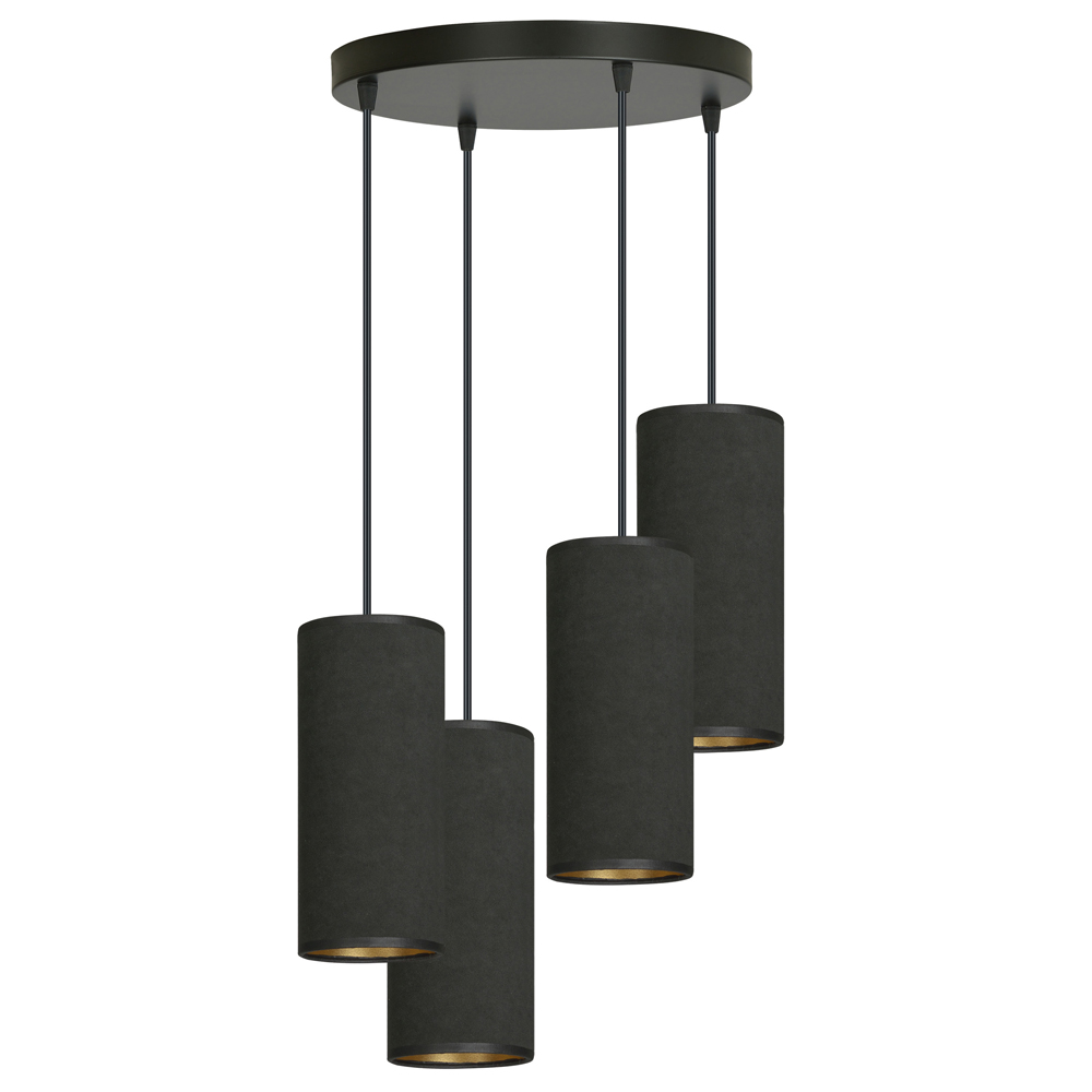 Lampa wisząca Bonett x4 asymetryczna średnica 35 cm czarna - zdjęcie 1