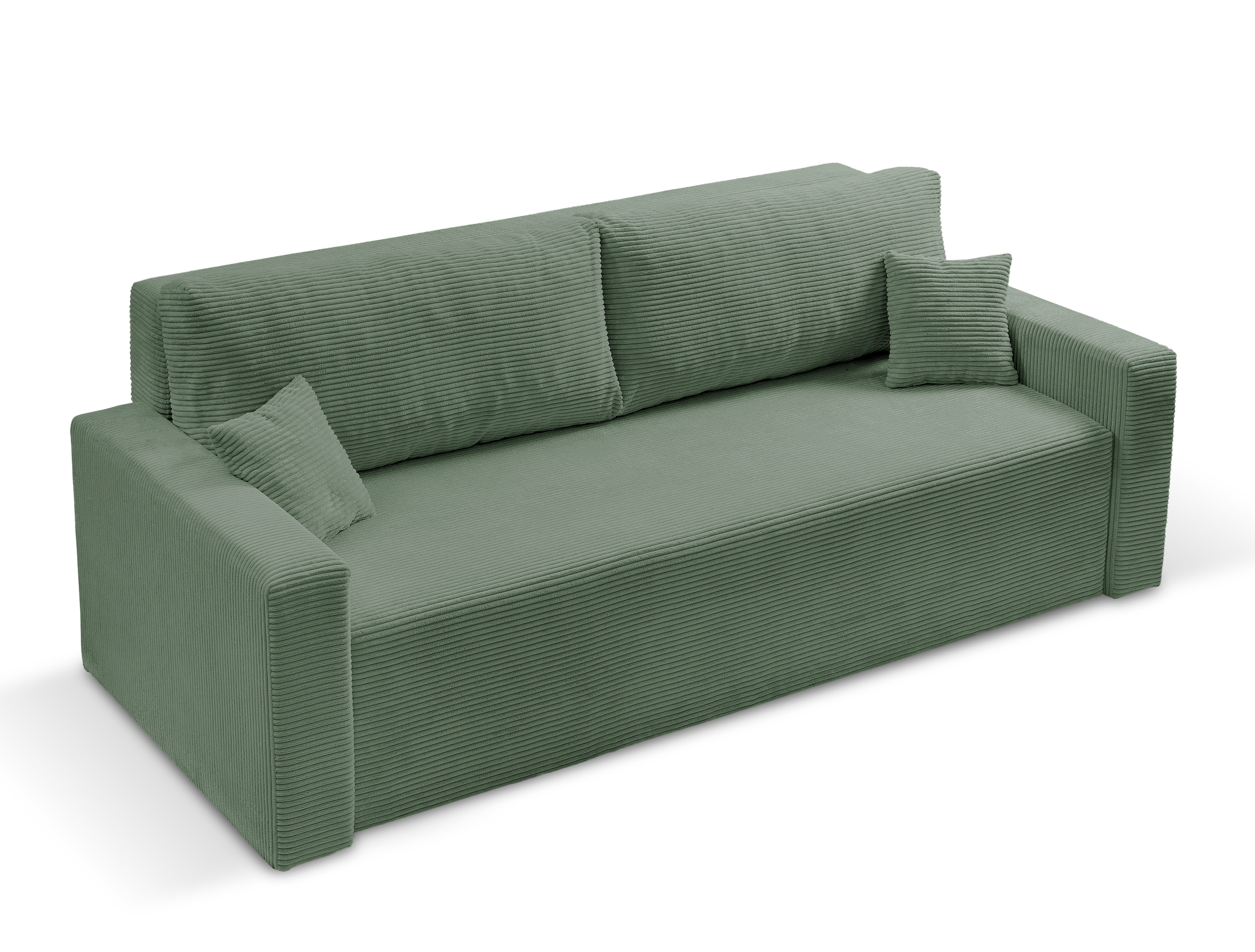 Kanapa rozkładana trzyosobowa Peroso szałwiowa z pojemnikiem sztruks - zdjęcie 1