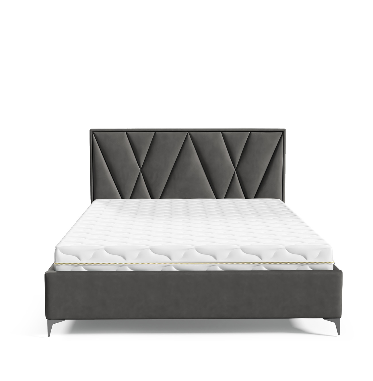 Łóżko tapicerowane 180x200 cm Sermide z pojemnikiem ciemnoszare welur łatwoczyszczący