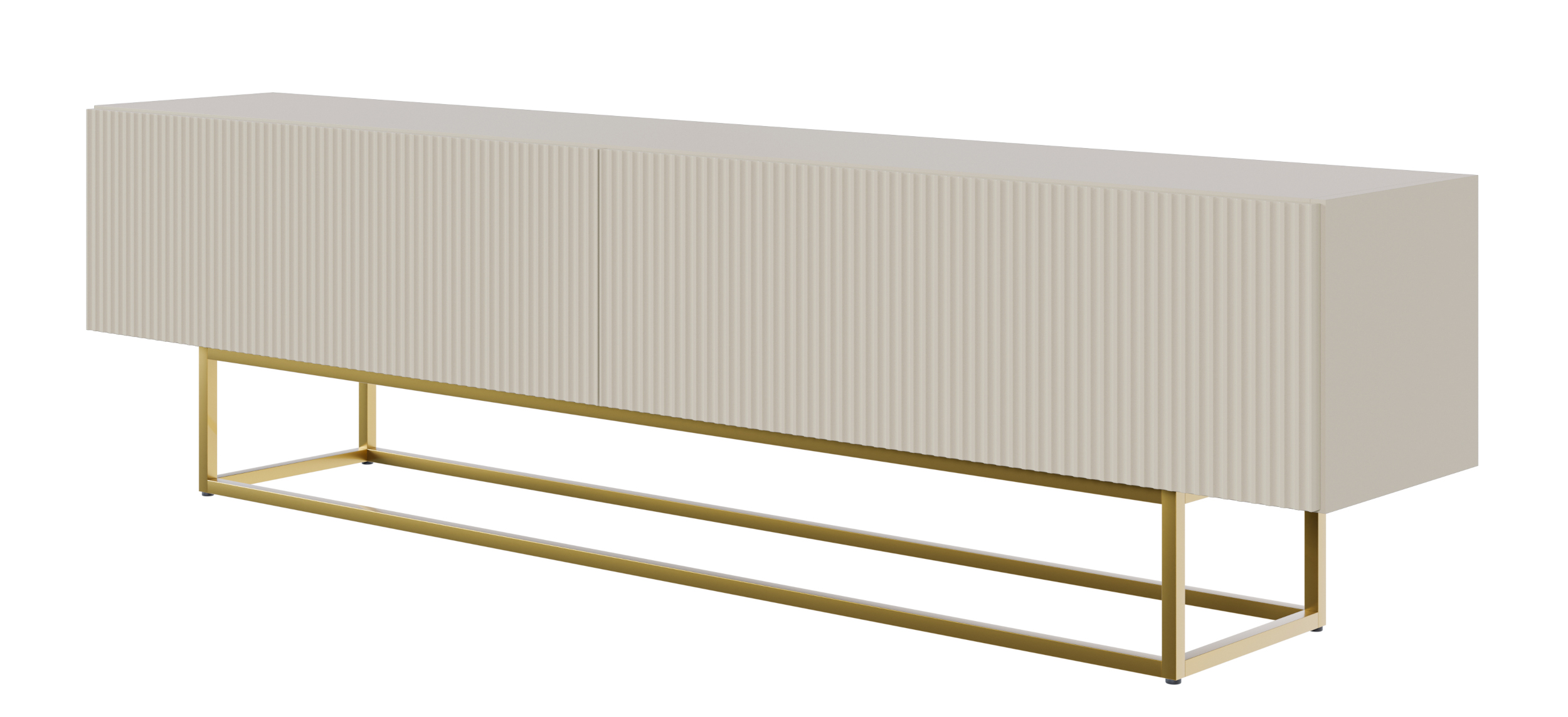 Szafka RTV Veldio 175 cm Szary beż ze złotymi nogami - zdjęcie 1