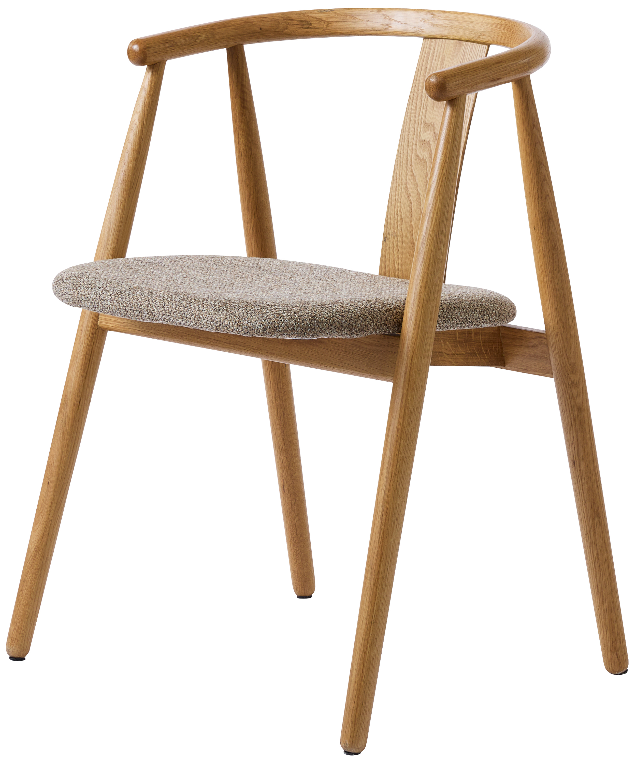 Krzesło drewniane Dabasso z tapicerowanym siedziskiem dąb naturalny/szary - zdjęcie 1