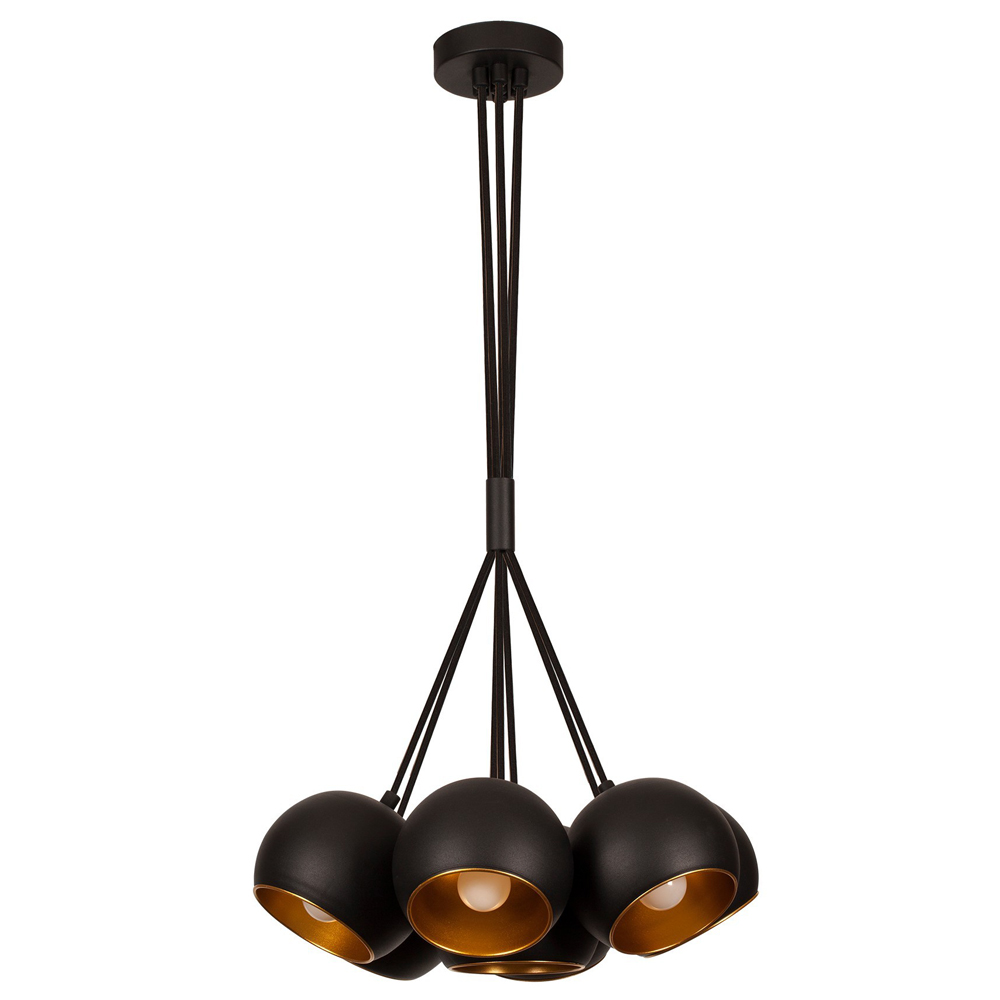 Lampa wisząca Rientaki x5 kule czarna - zdjęcie 1