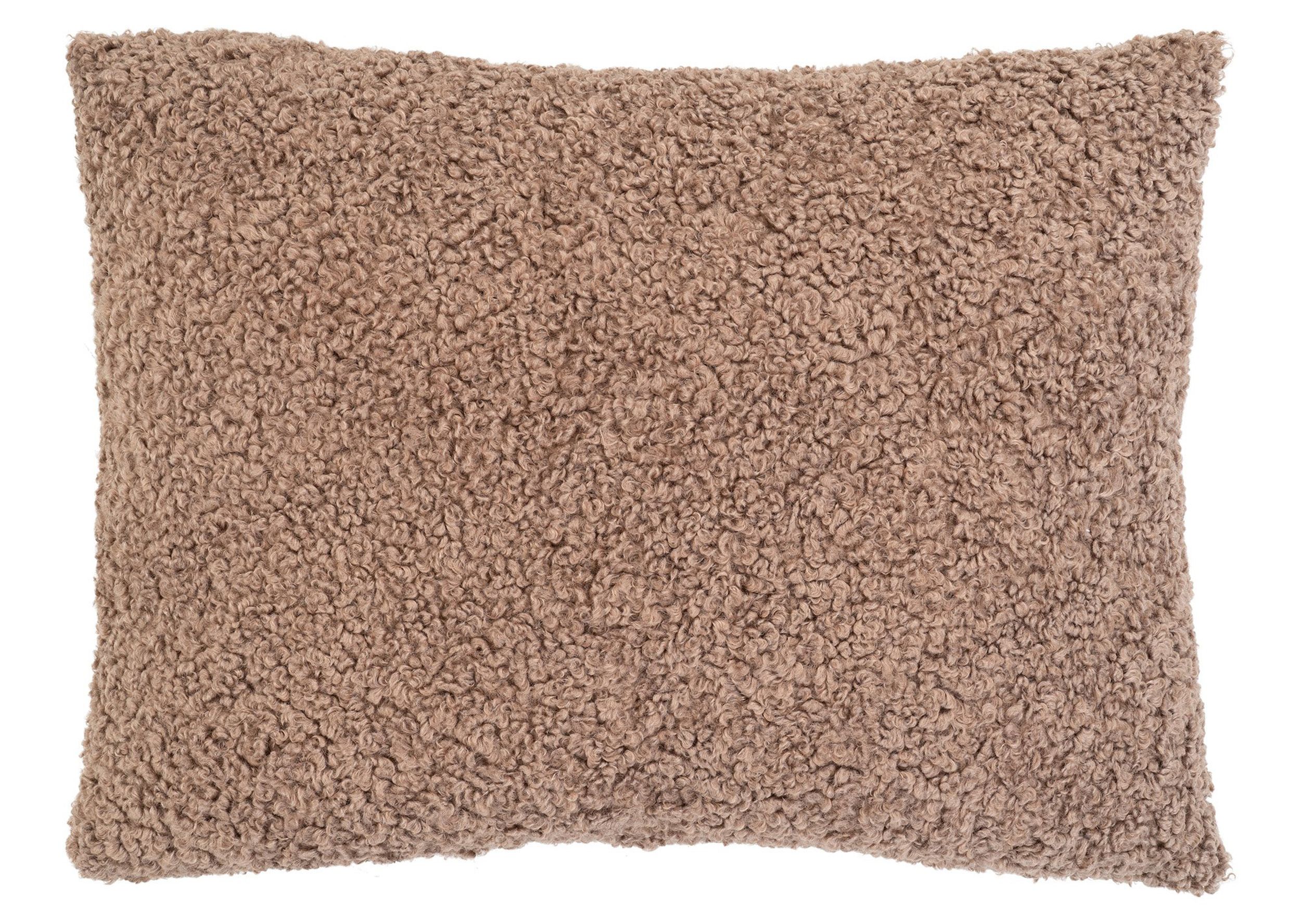 Poduszka Tavira 60x45 cm brązowa w tkanince boucle - zdjęcie 1