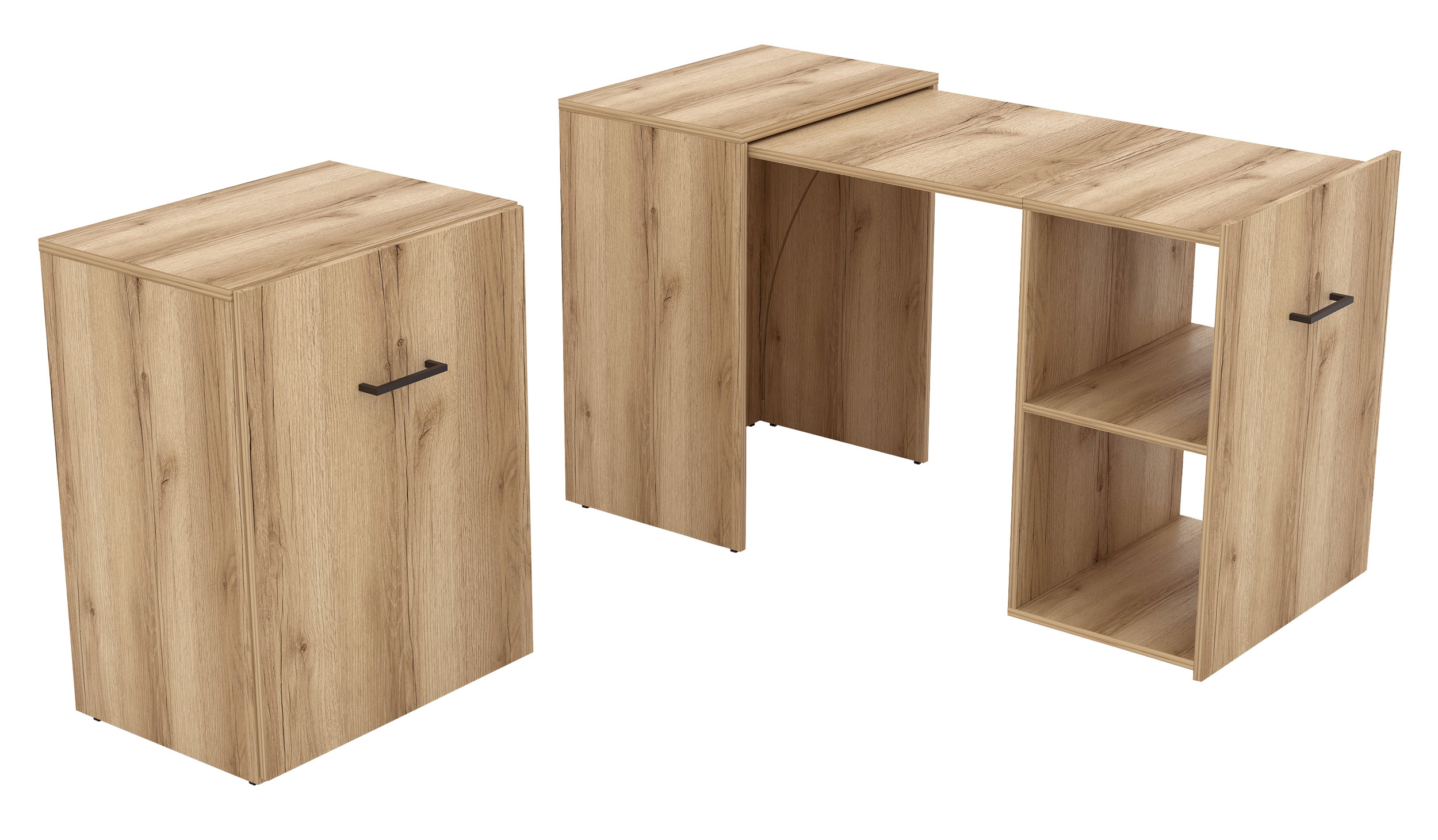 Biurko wysuwane Tirsy 131x60 cm dąb grand naturalny - zdjęcie 1