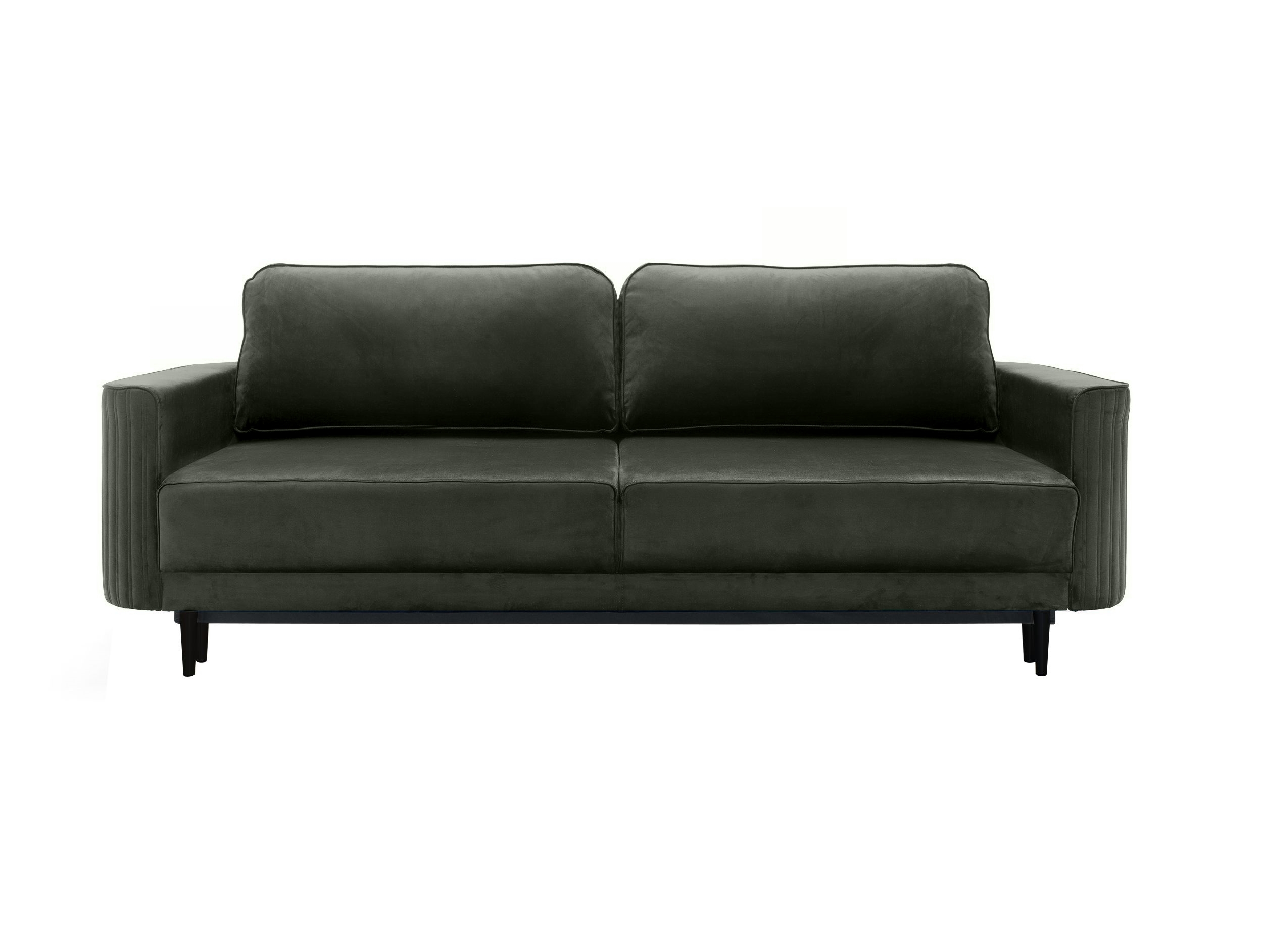 Kanapa rozkładana trzyosobowa Terenzo z pojemnikiem na czarnych nogach szara - zdjęcie 1