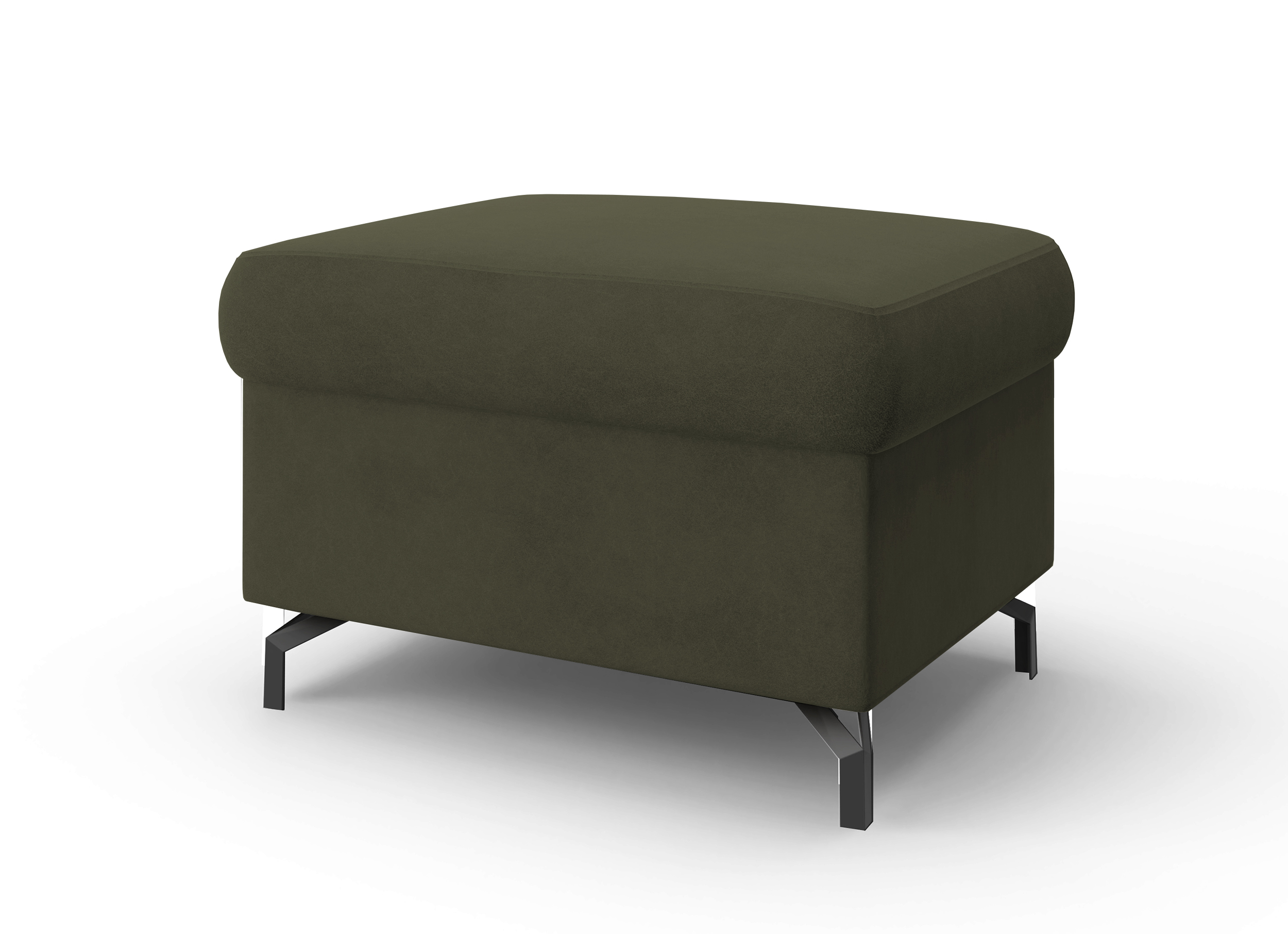 Pufa Lambo z pojemnikiem oliwkowa welur łatwoczyszczący - zdjęcie 1