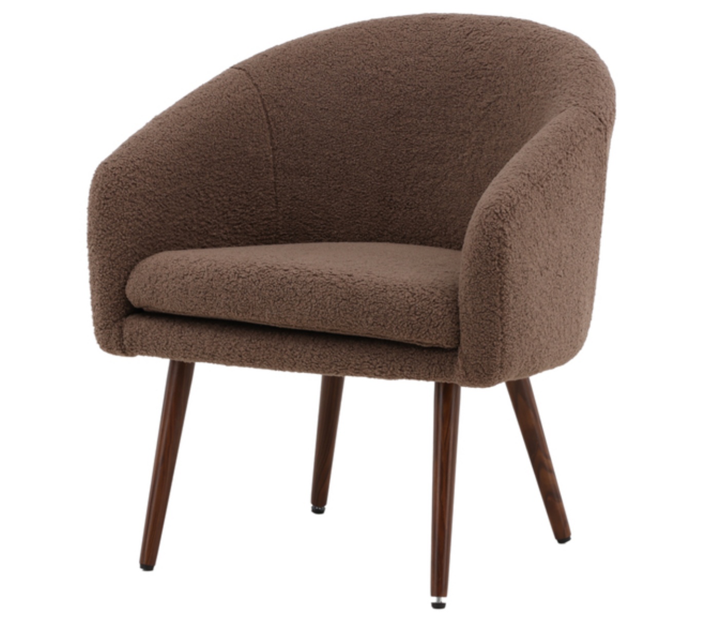  Fotel kubełkowy Glitens w tkaninie boucle brązowy - zdjęcie 1