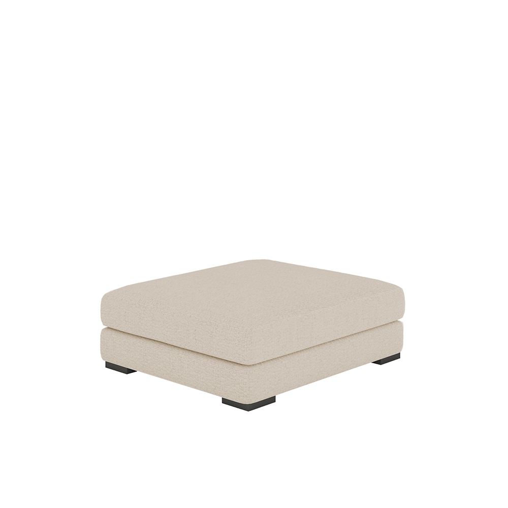 Pufa Mia beżowa w tkaninie łatwoczyszczącej - zdjęcie 1