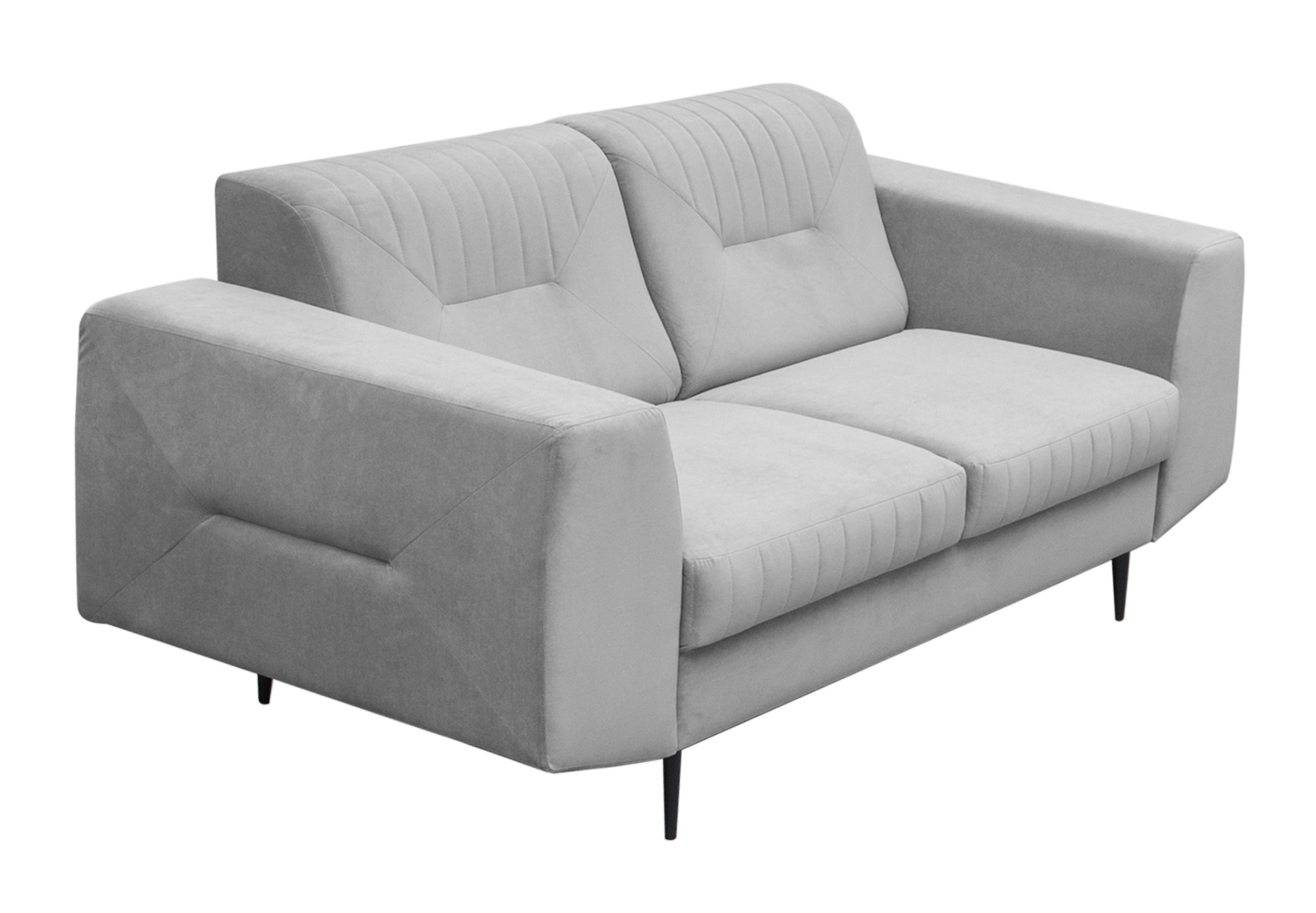 Sofa Carelle jasnoszara dwuosobowa welur  - zdjęcie 1