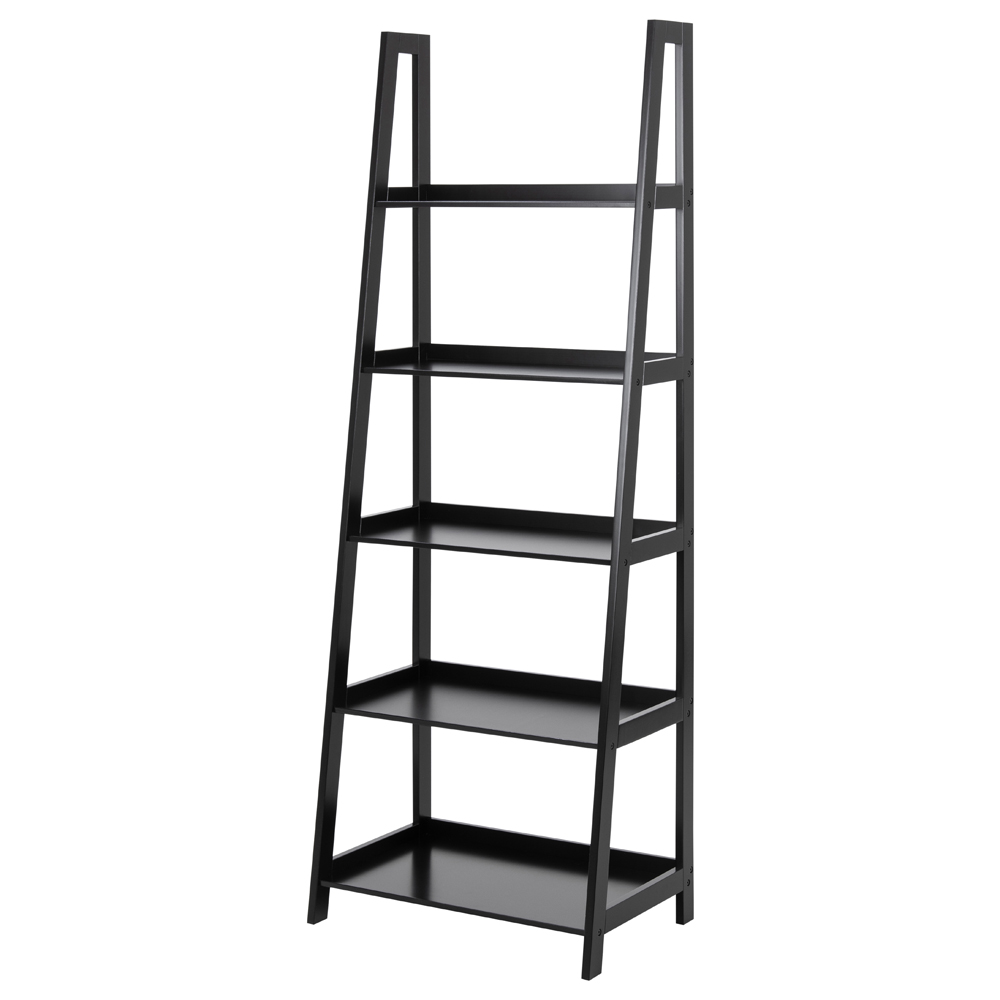 Regał na książki Thirp pięciopoziomowy drabinka czarny - zdjęcie 1