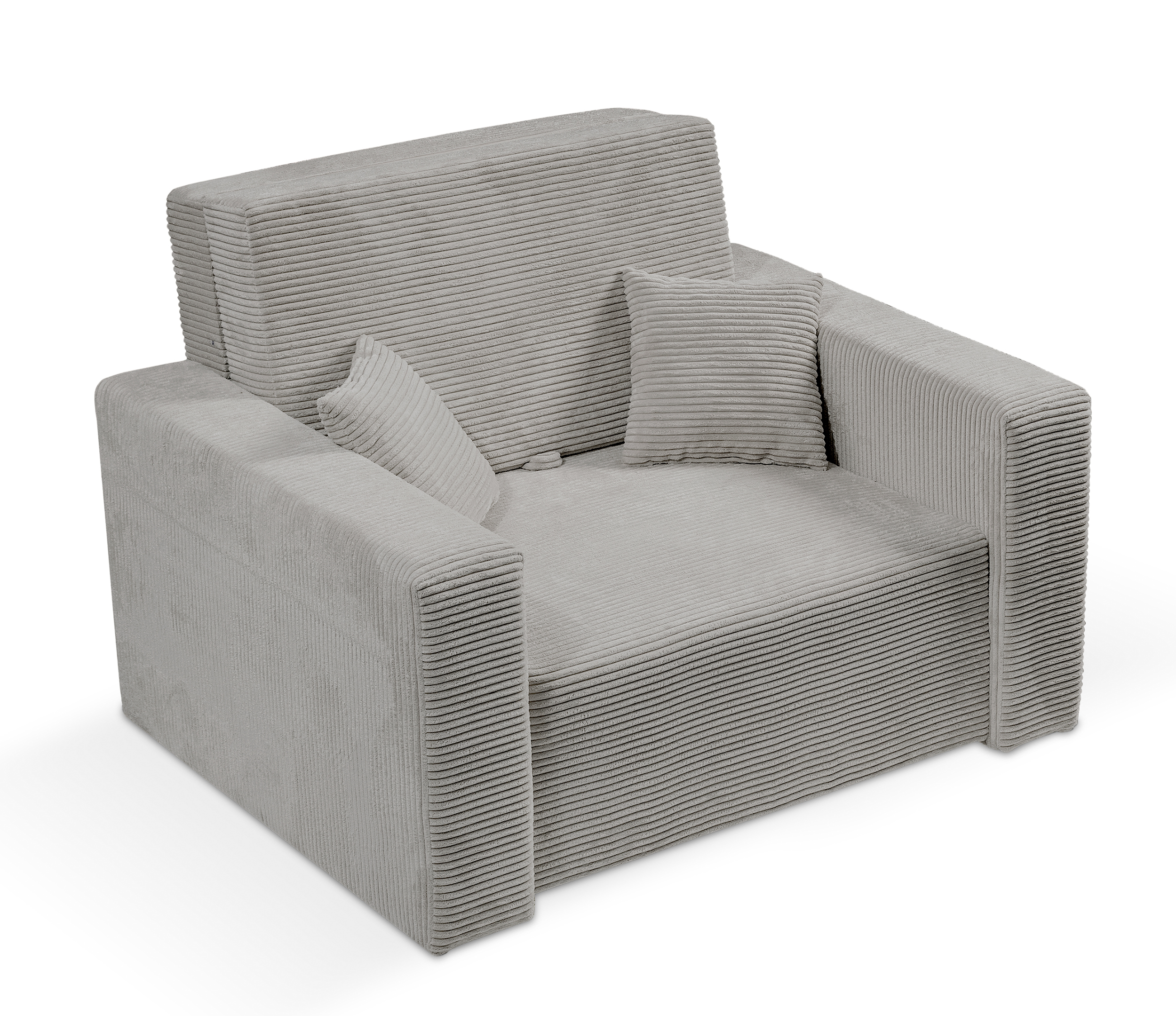 Amerykanka jednoosobowa Peroso szara z pojemnikiem sztruks - zdjęcie 1