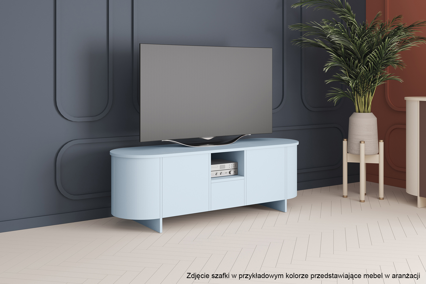 Szafka RTV dwudrzwiowa Camplia z jedną szufladą 163 cm cappuccino mat