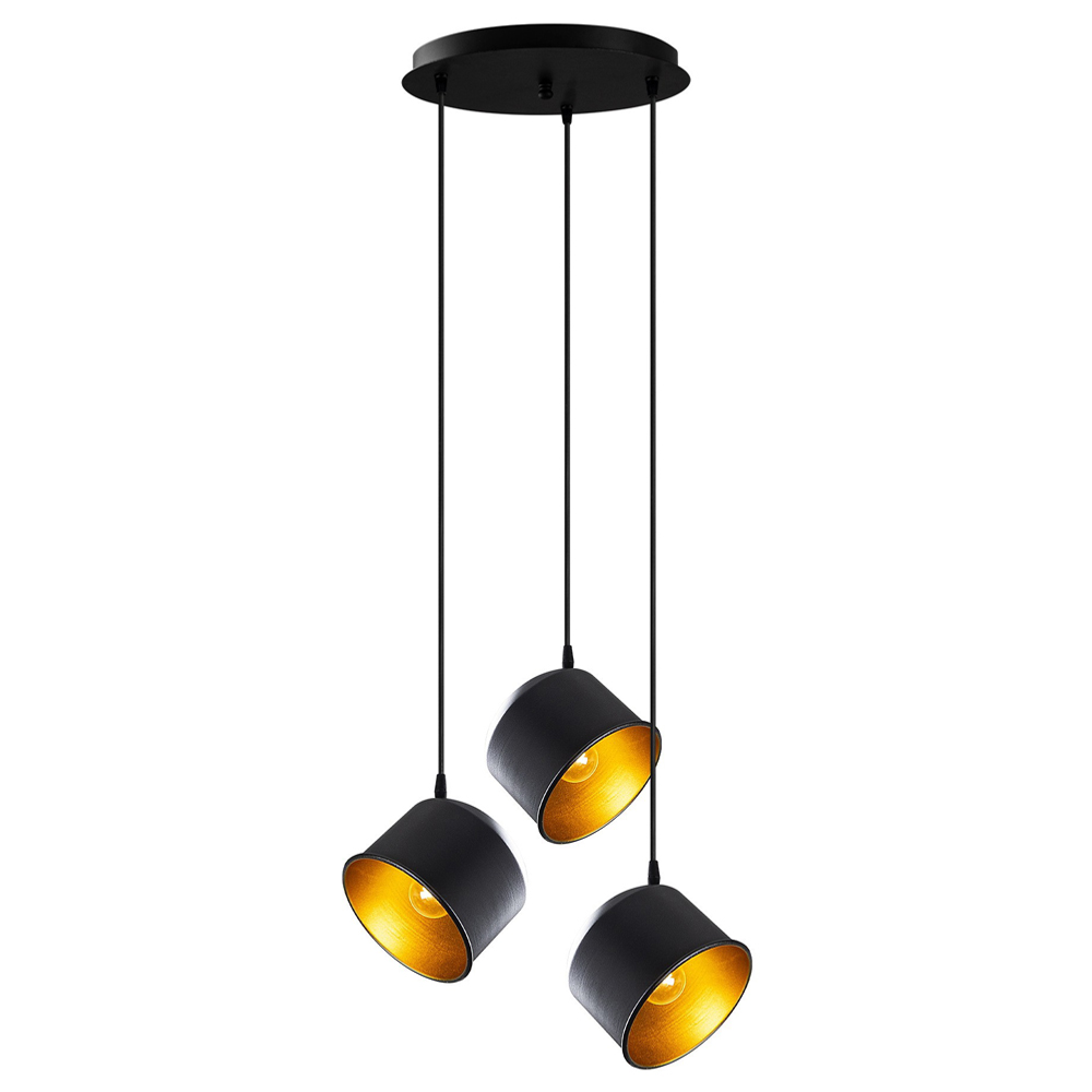 Lampa wisząca Hortensis 38 cm x3 kaskada czarna - zdjęcie 1