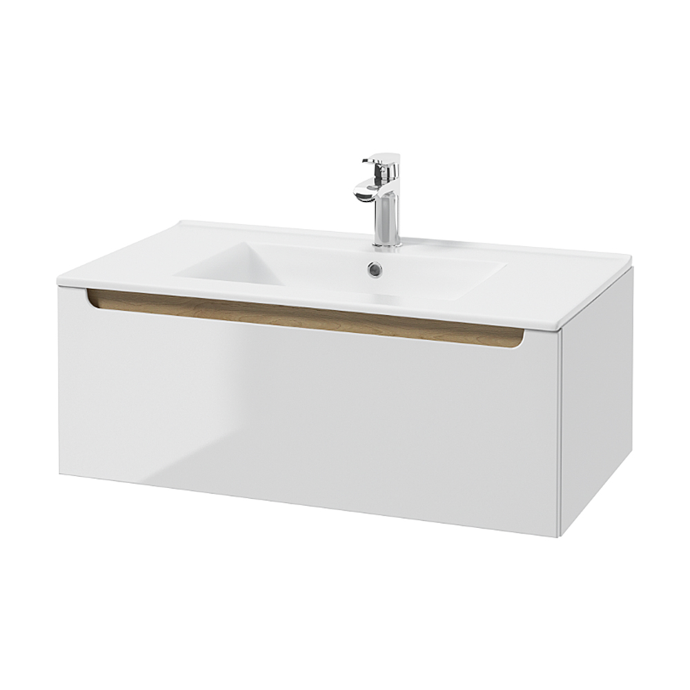 Szafka pod umywalkę Saeli wisząca z szufladą i umywalką 30x80 cm - zdjęcie 1