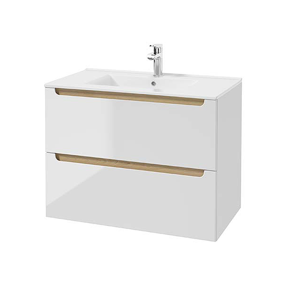 Szafka pod umywalkę Saeli wisząca z dwiema szufladami 80x45 cm - zdjęcie 1