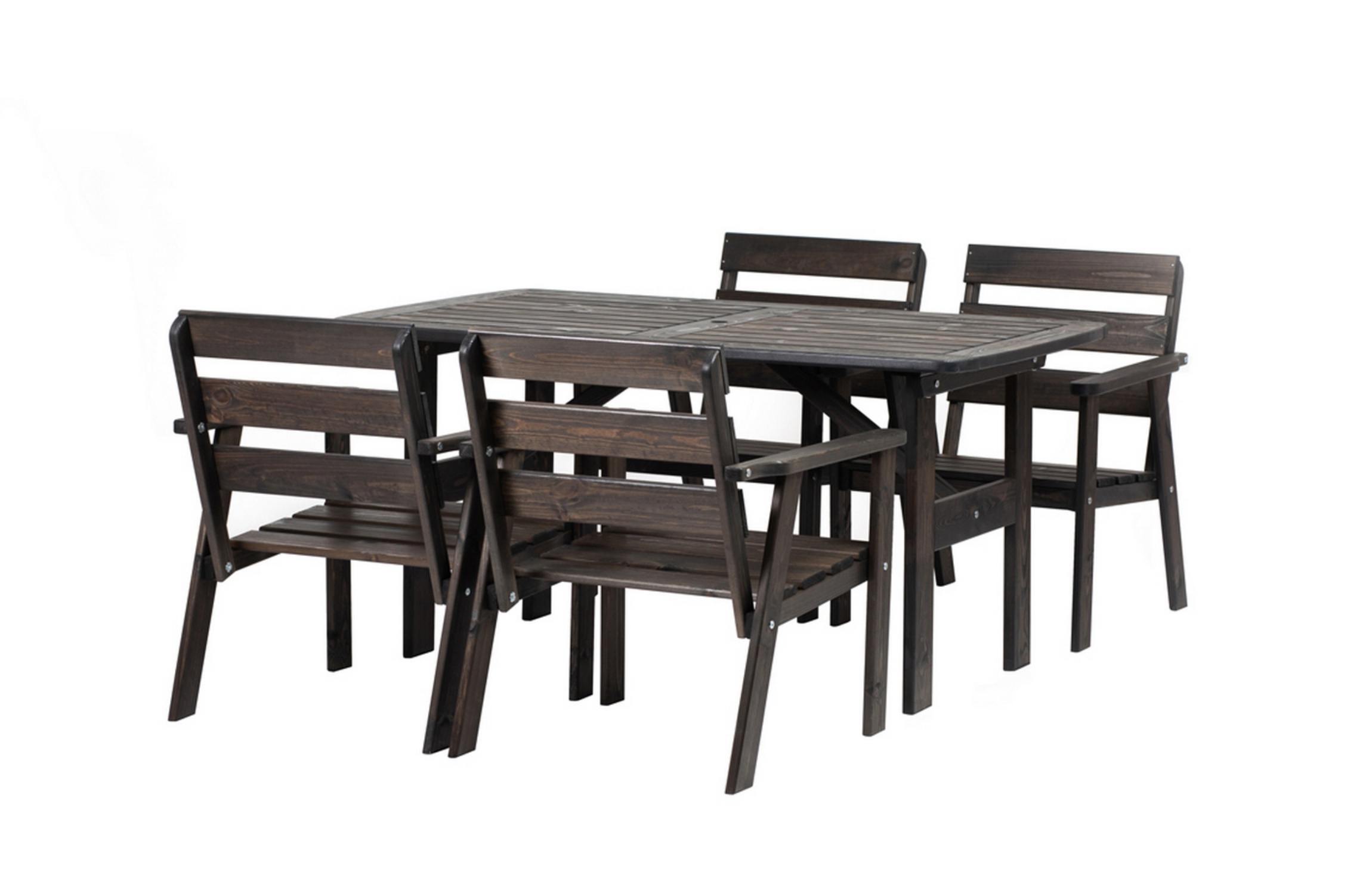 Zestaw mebli ogrodowych Wrotilm stół z 4 krzesłami szary - zdjęcie 1