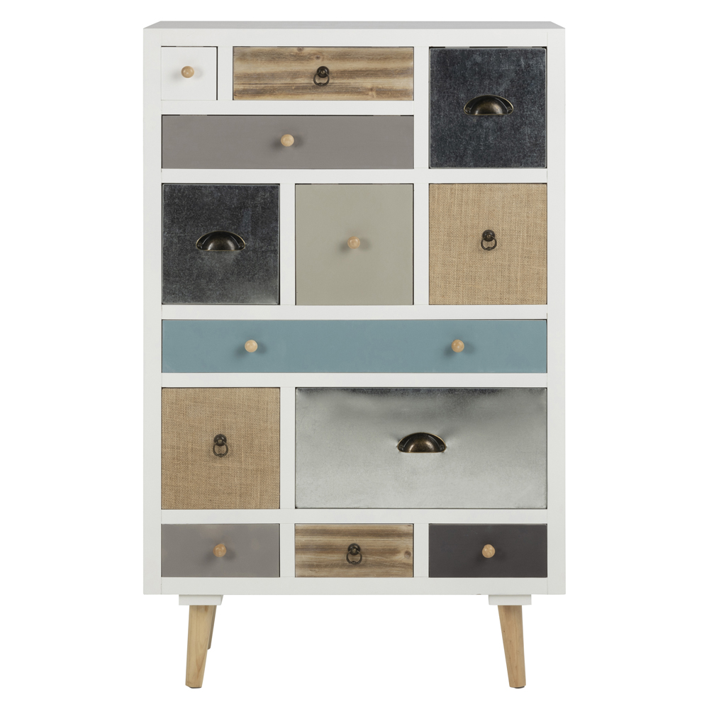 Komoda Sjever z trzynastoma kolorowymi skrytkami