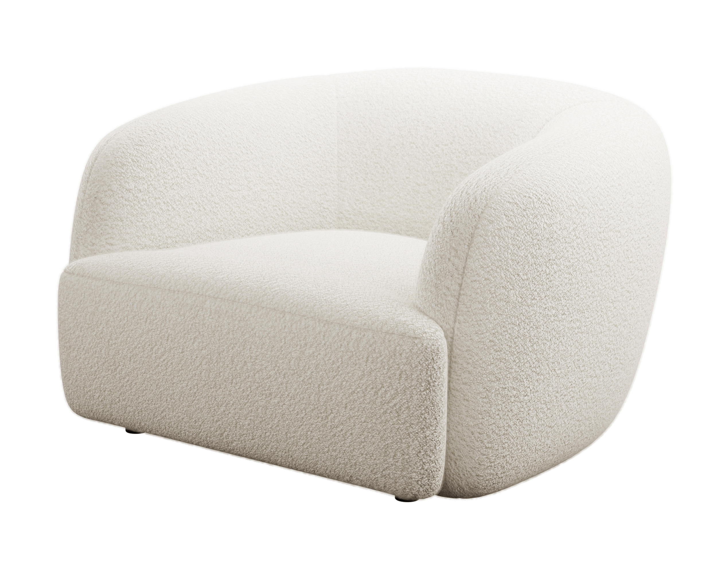 Fotel kubełkowy Sabanitas beżowy w tkaninie boucle - zdjęcie 1