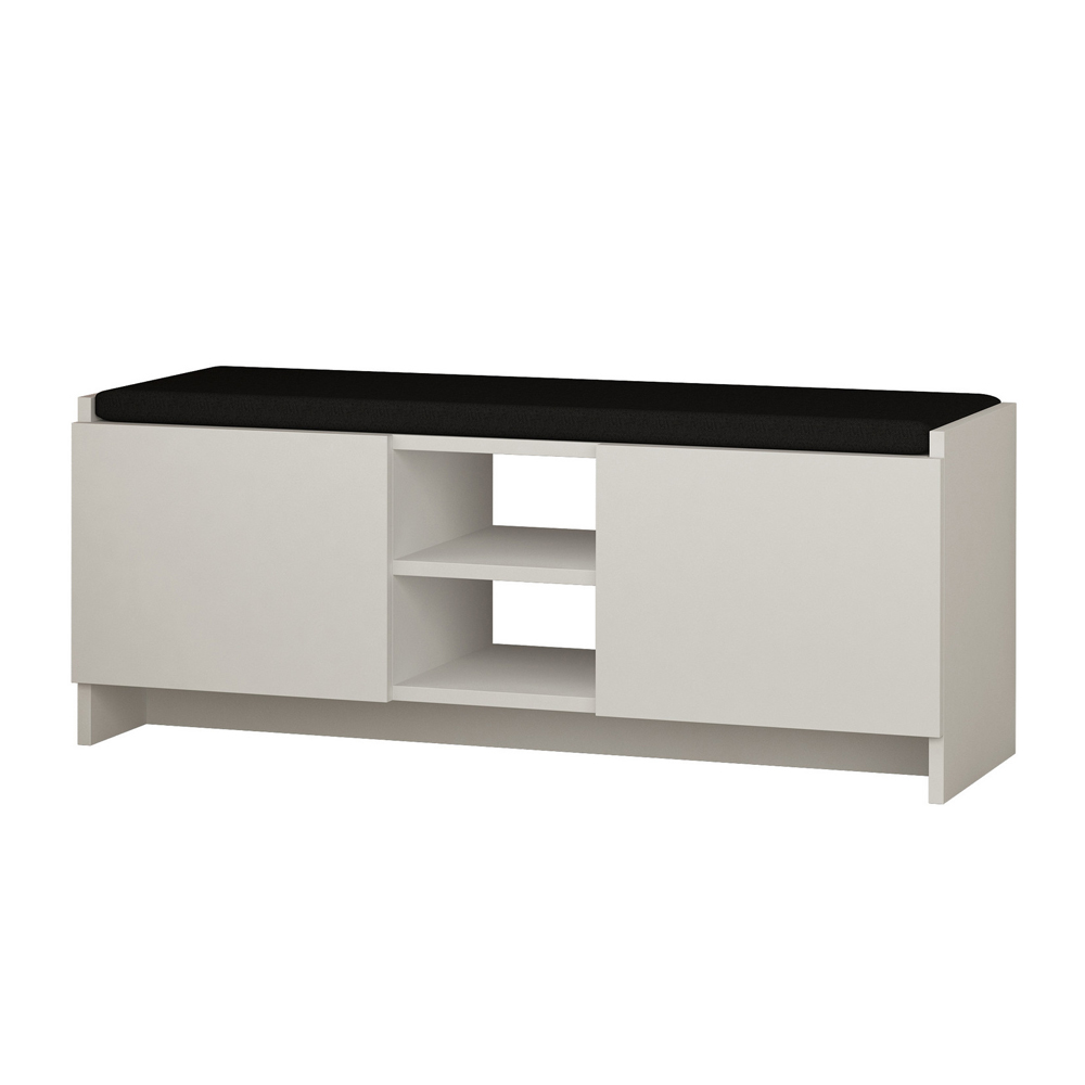 Szafka na buty Sanbures z siedziskiem biała - zdjęcie 1