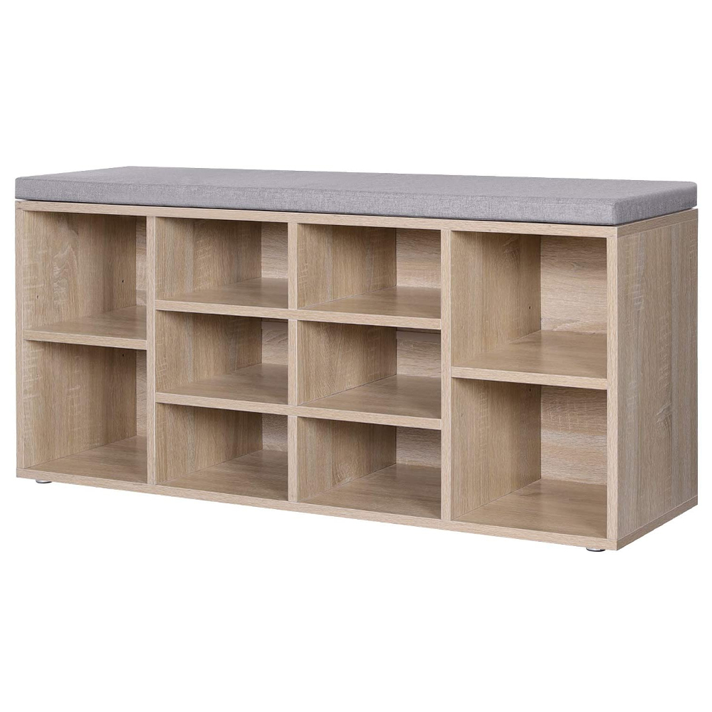 Ławka Ramizu 104x30 cm z dziesięcioma półkami - zdjęcie 1