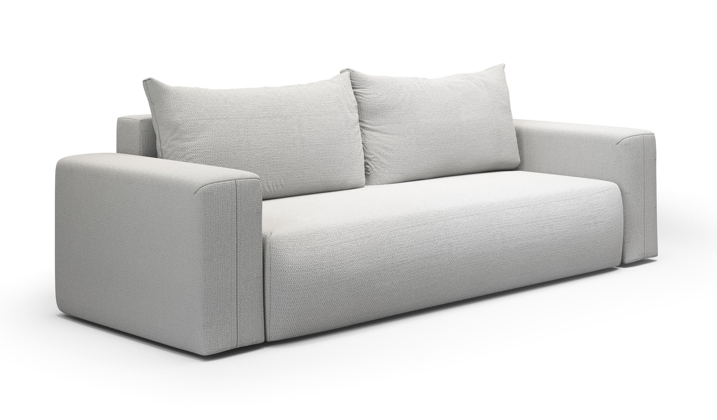 Kanapa rozkładana trzyosobowa Lummi z pojemnikiem jasnoszara szenil hydrofobowy - zdjęcie 1