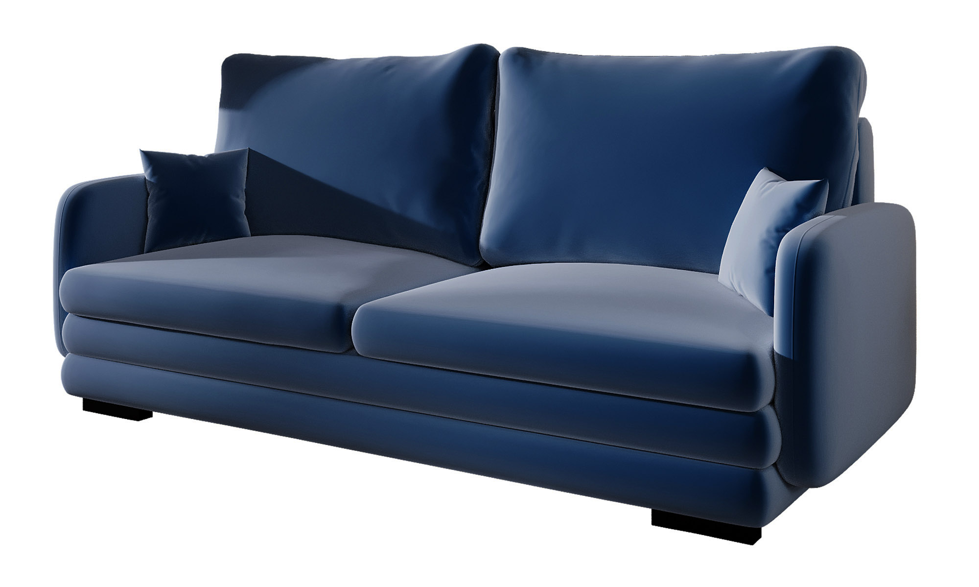 Sofa trzyosobowa Lincino granatowa welur - zdjęcie 1