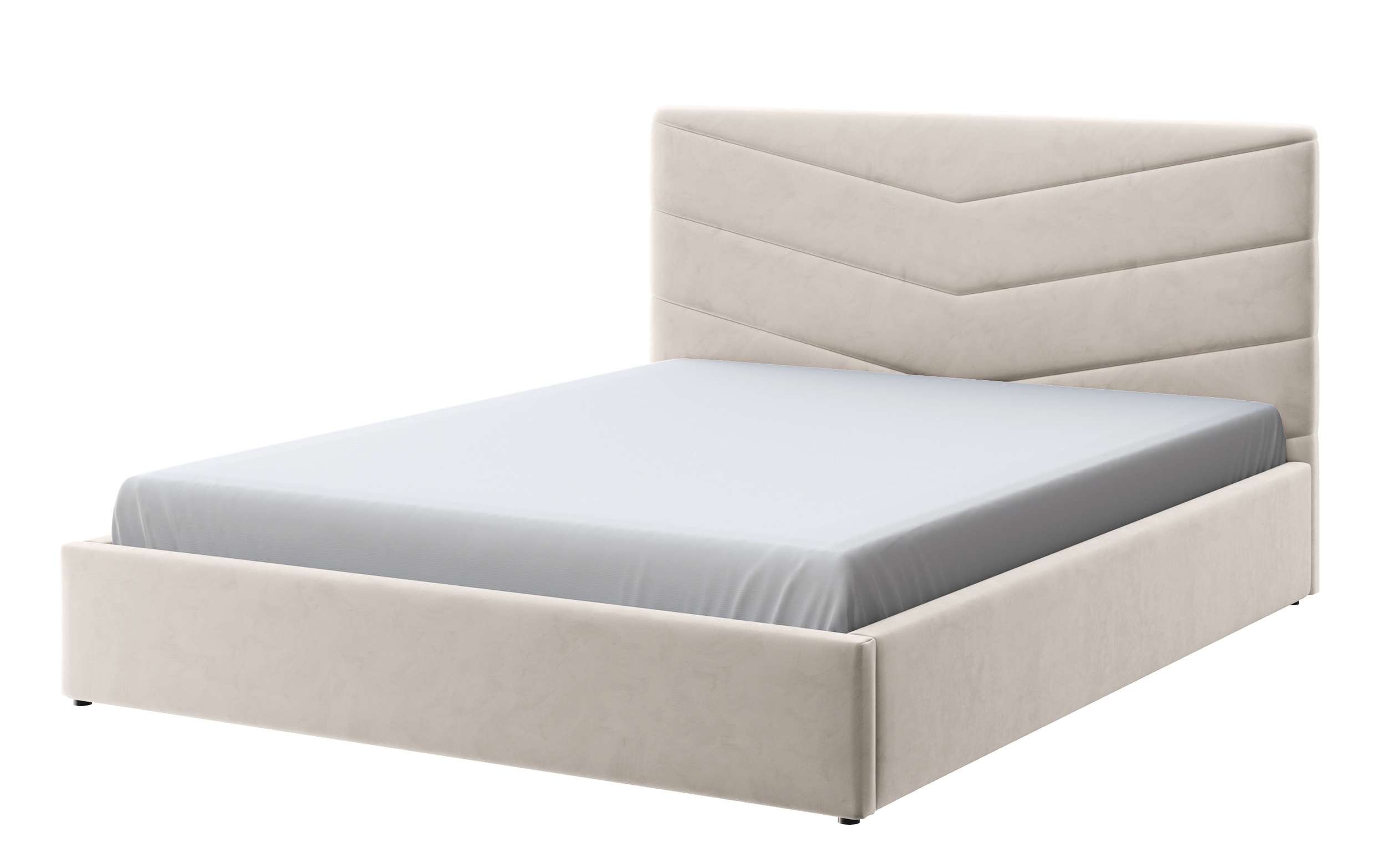 Łóżko tapicerowane Lottaro beżowe 140x200 z pojemnikiem stelaż metalowy podnośnik gazowy welur