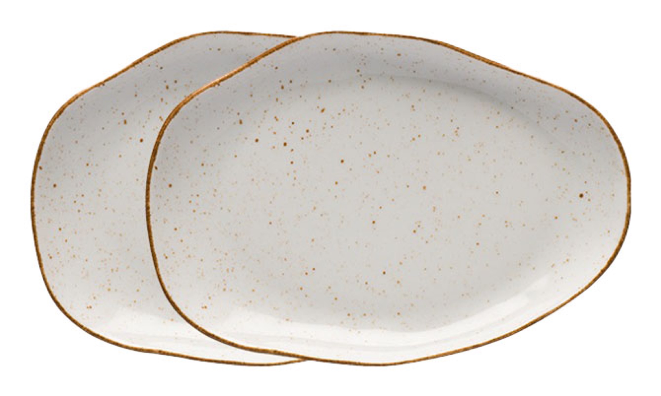 Zestaw 2 talerzy płytkich porcelanowych Stone Age 21 cm beżowy - zdjęcie 1