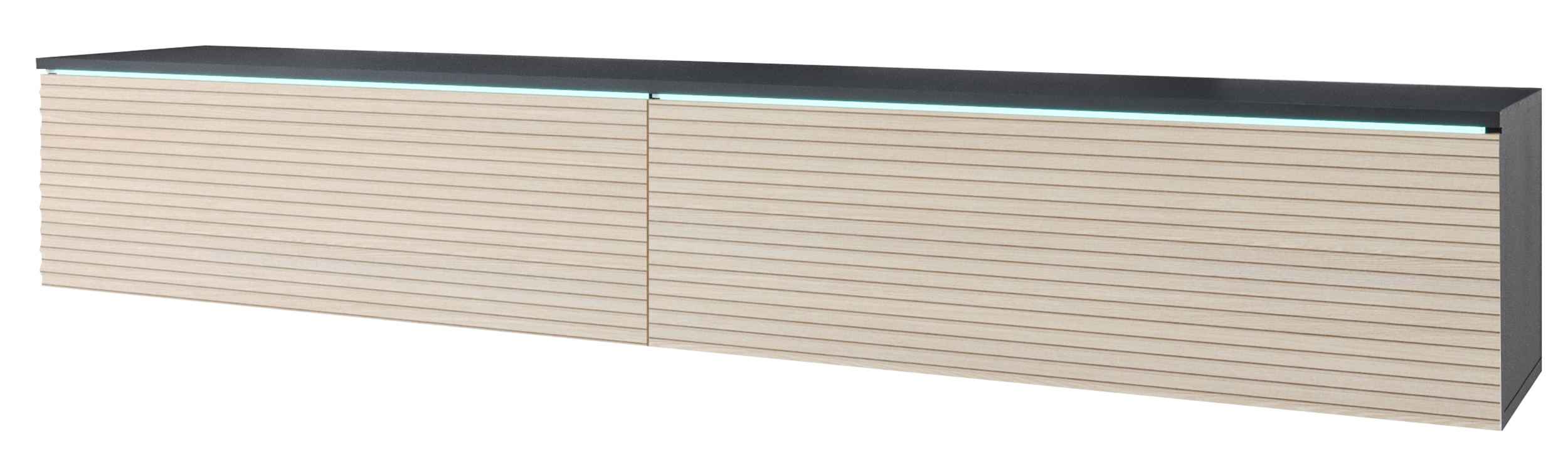 Szafka RTV Kane 180 cm matera/dąb gaja z dekorem lamelowym - zdjęcie 1
