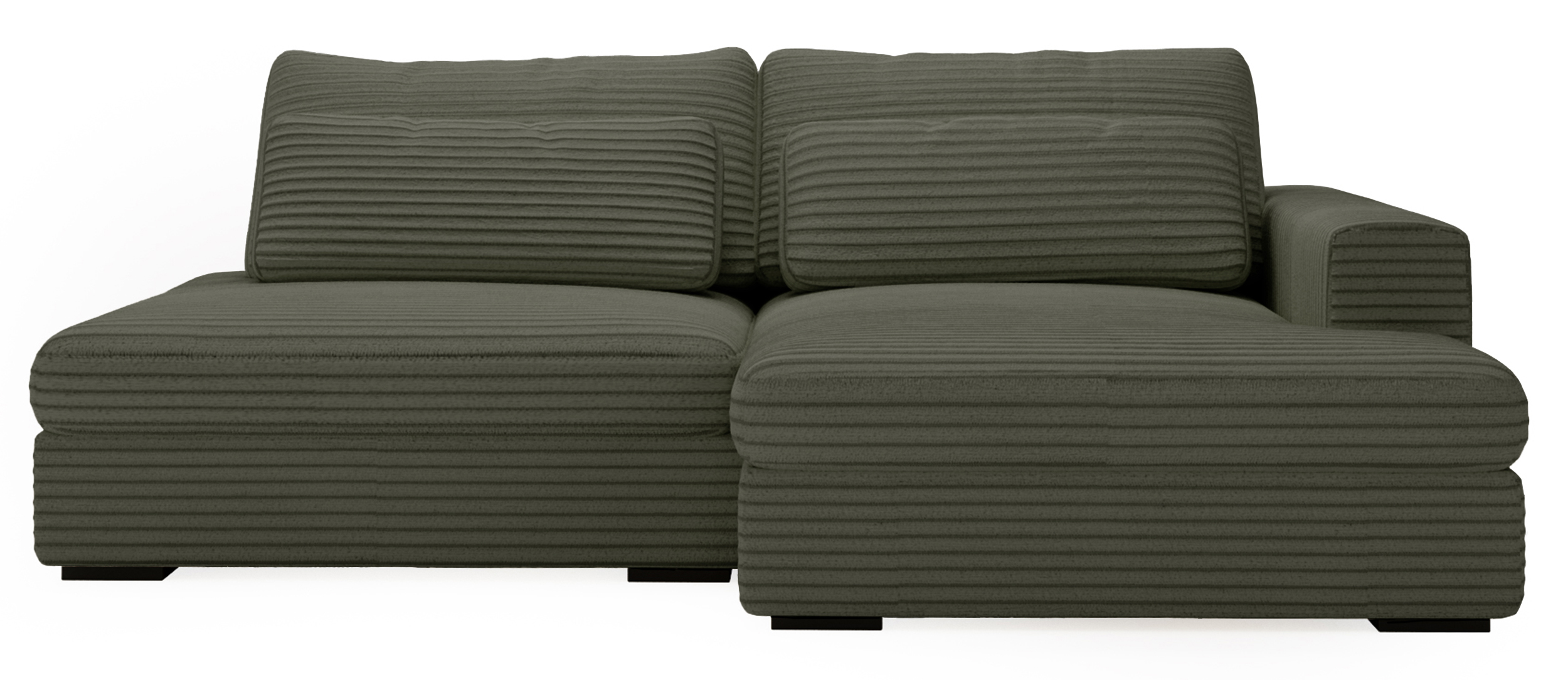 Narożnik z funkcją spania Lemmu L-kształtny khaki gruby sztruks prawostronny - zdjęcie 1