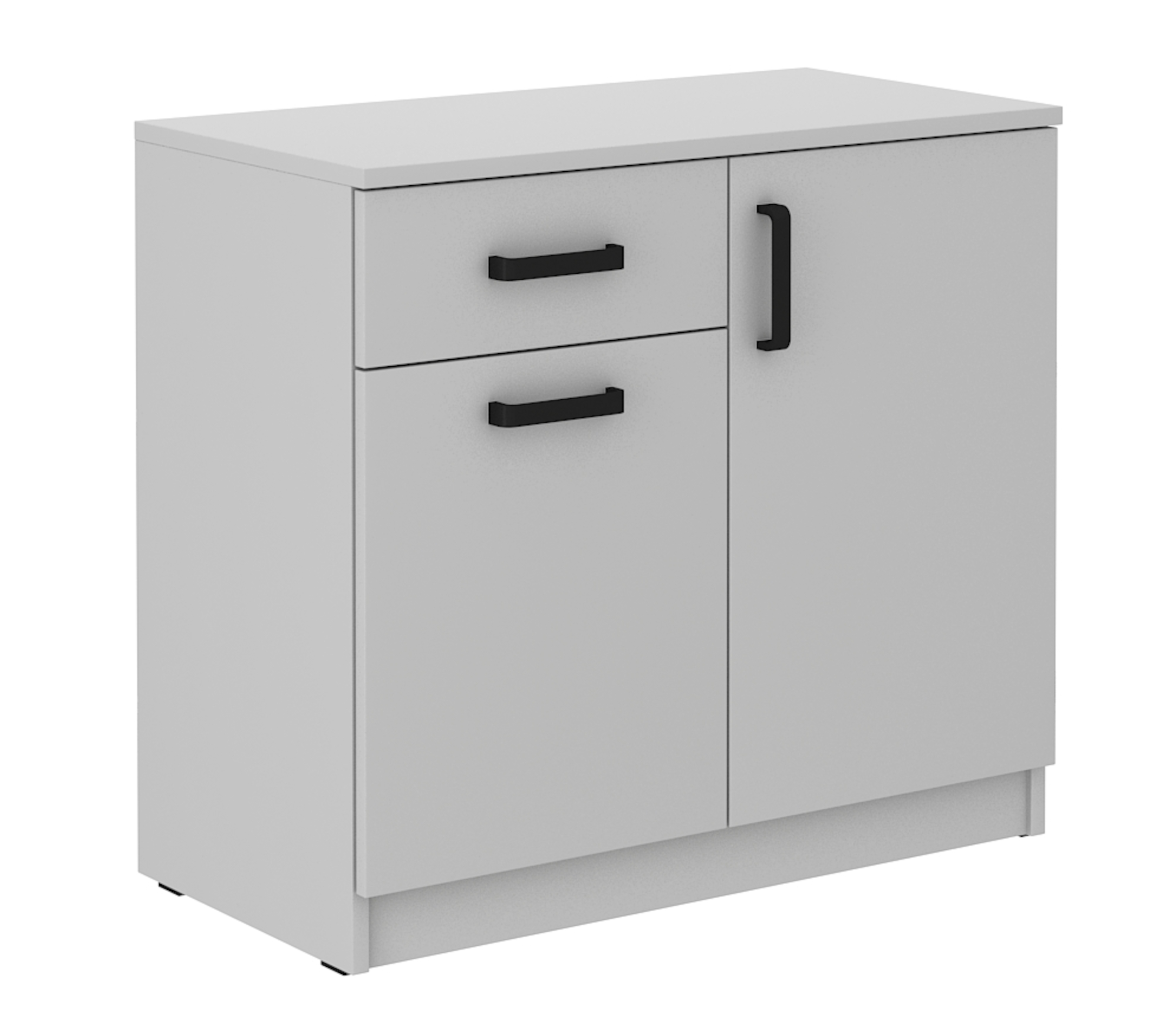 Komoda dwudrzwiowa Stundly z szufladą Szary - zdjęcie 1