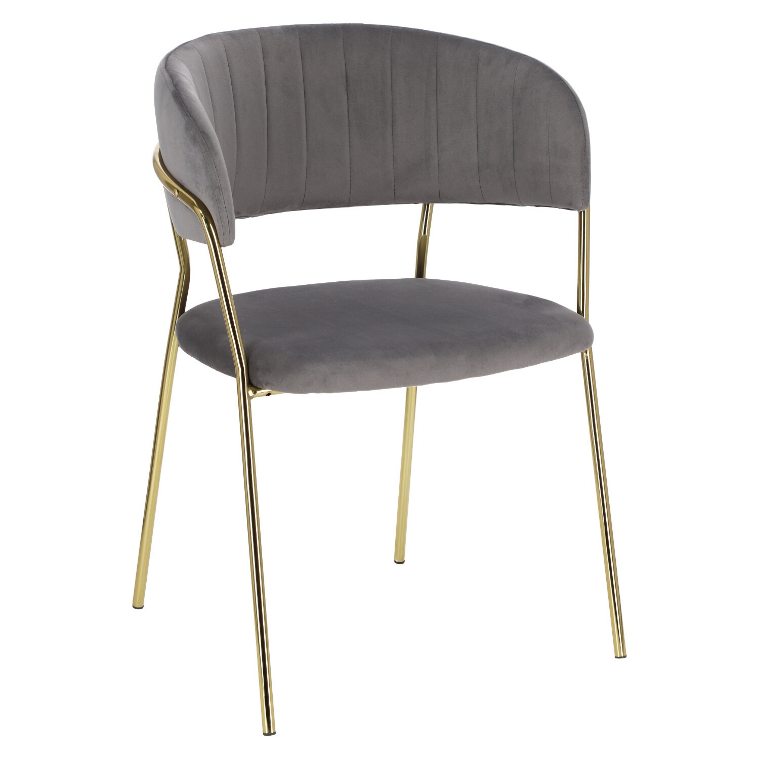 Krzesło tapicerowane Ionsky szare na złotych nogach
