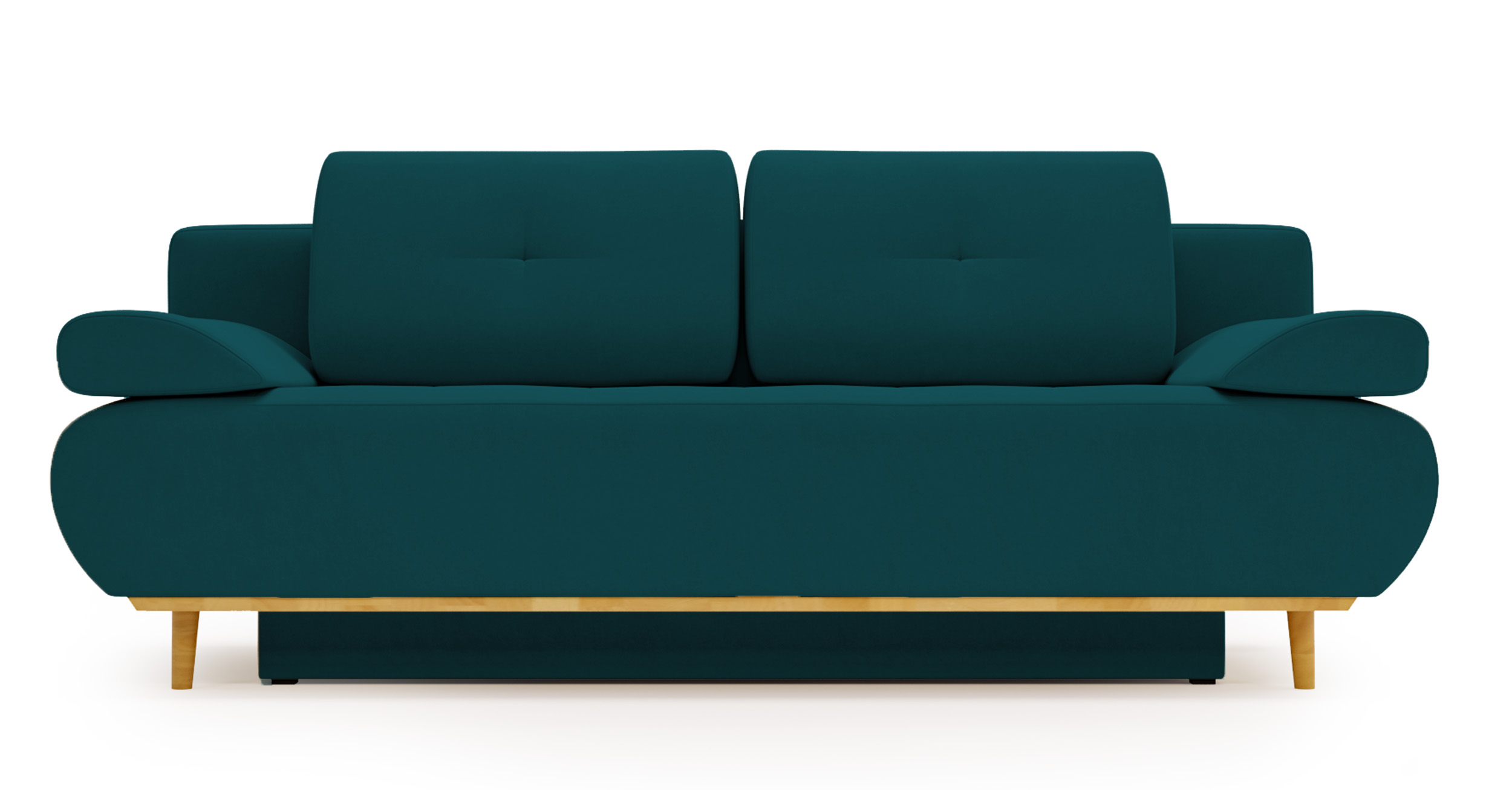 Kanapa rozkładana trzyosobowa Marene z pojemnikiem turkusowa hydrofobowa - zdjęcie 1