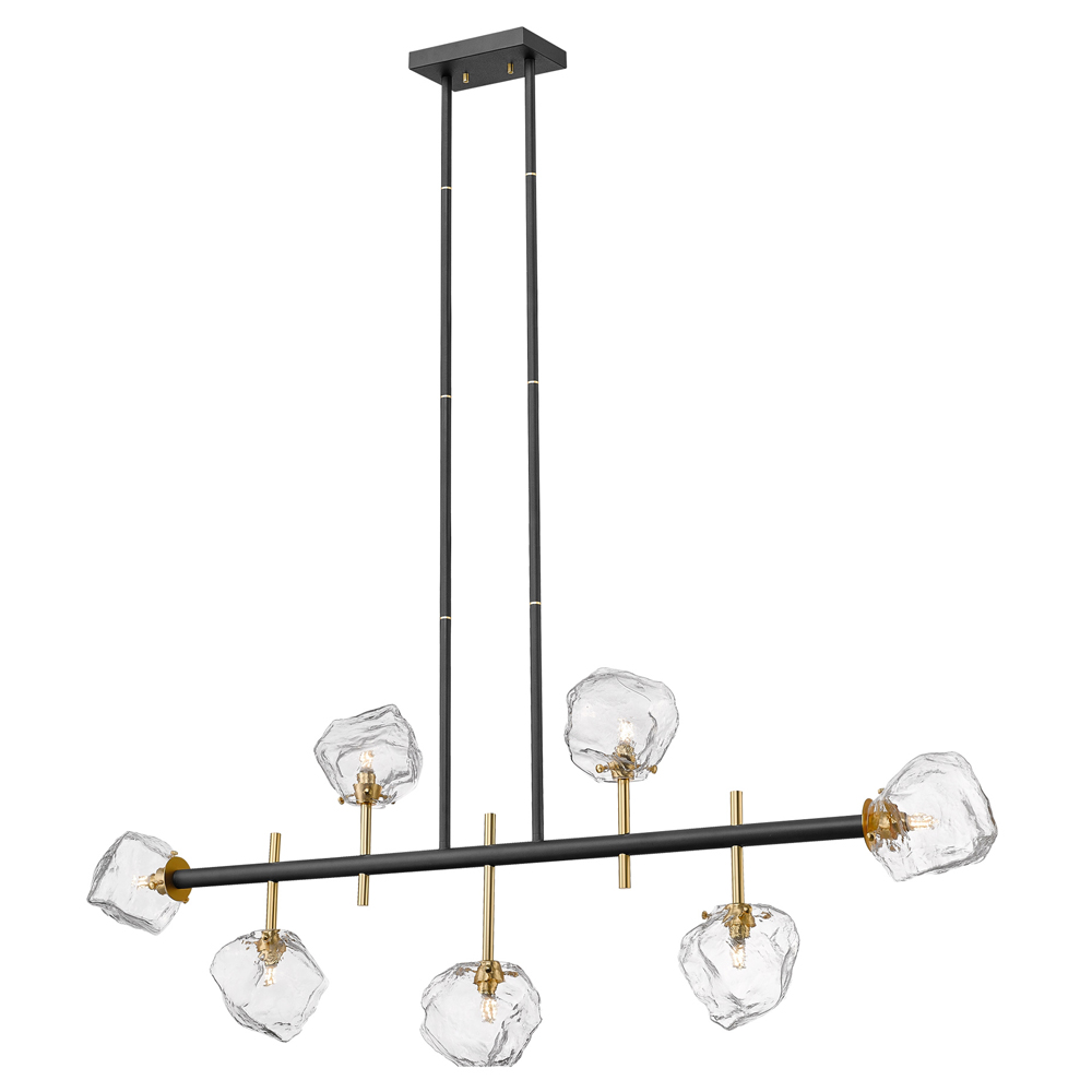 Lampa wisząca Arsenio x7 czarno-złota - zdjęcie 1