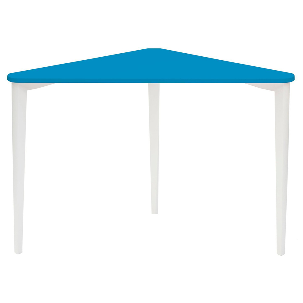 Biurko narożne Naja 114x85 cm biała podstawa Niebieski - zdjęcie 8