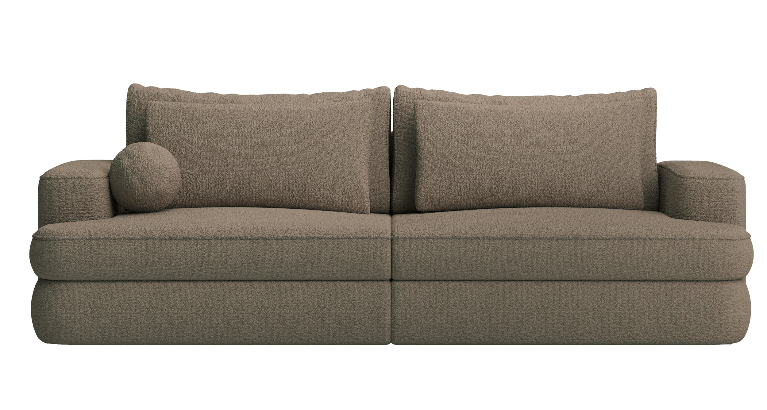 Kanapa rozkładana trzyosobowa Melio z pojemnikiem jasnobrązowa boucle - zdjęcie 1