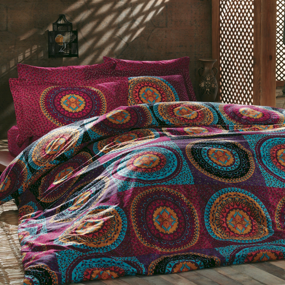 Komplet pościeli Cyganeria 200x220 cm z dwiema poszewkami na poduszkę 50x70 cm i z prześcieradłem - zdjęcie 1