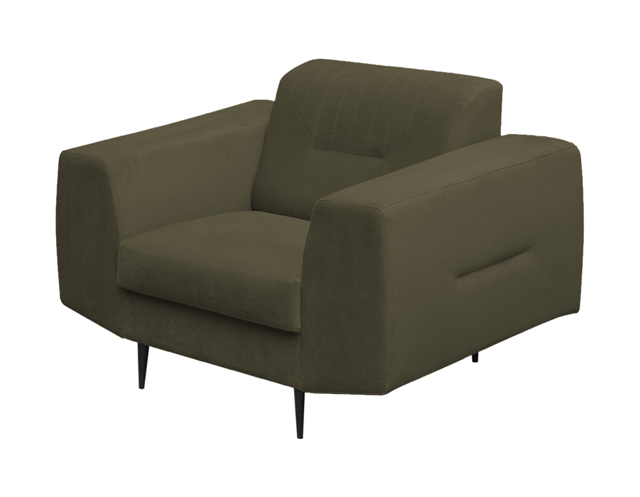 Fotel kubełkowy Carelle oliwkowy welur  - zdjęcie 1