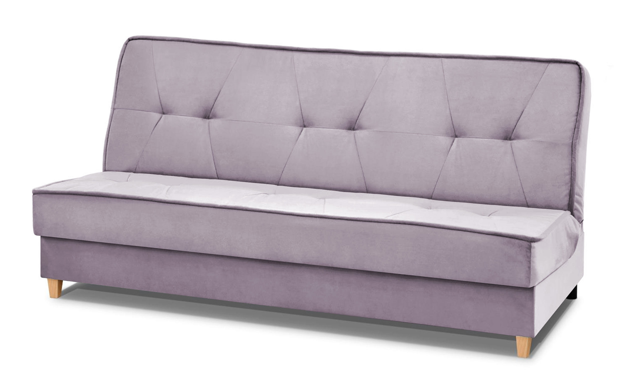 Wersalka rozkładana Morombe różowa z pojemnikiem plusz - zdjęcie 1