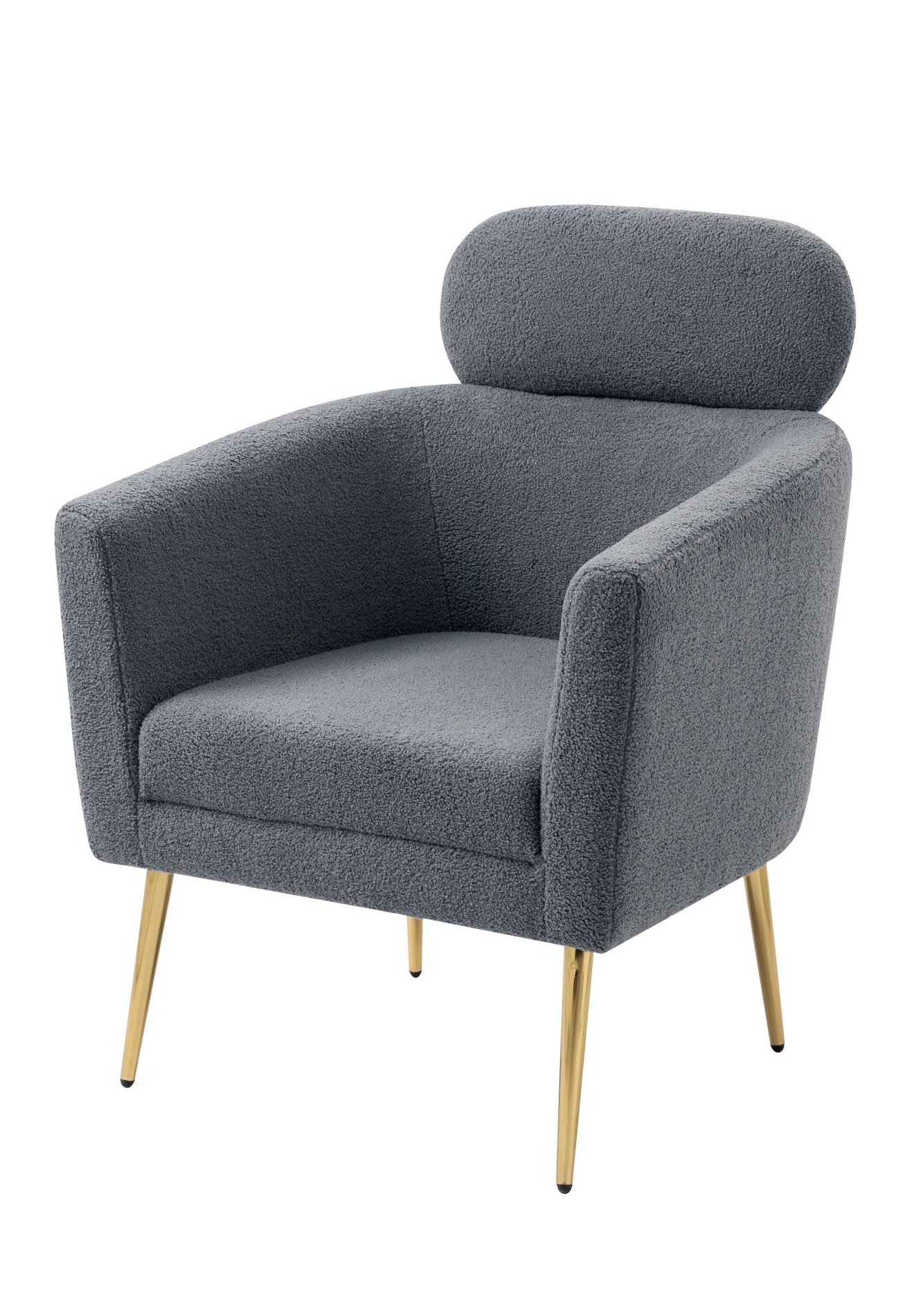 Fotel wypoczynkowy Distamy tkanina bouclé popielaty - zdjęcie 1