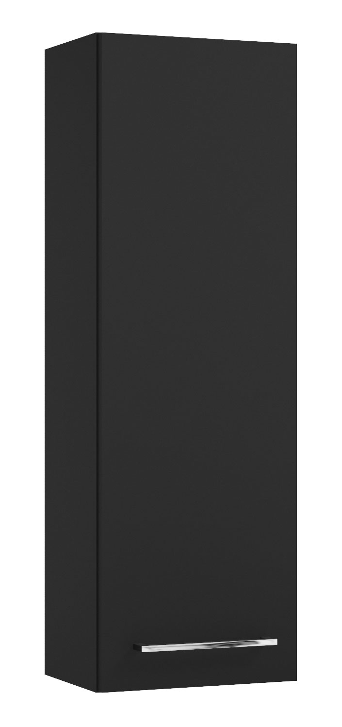 Szafka łazienkowa wysoka Modullac 30 cm wisząca czarna ze srebrnym uchwytem - zdjęcie 1