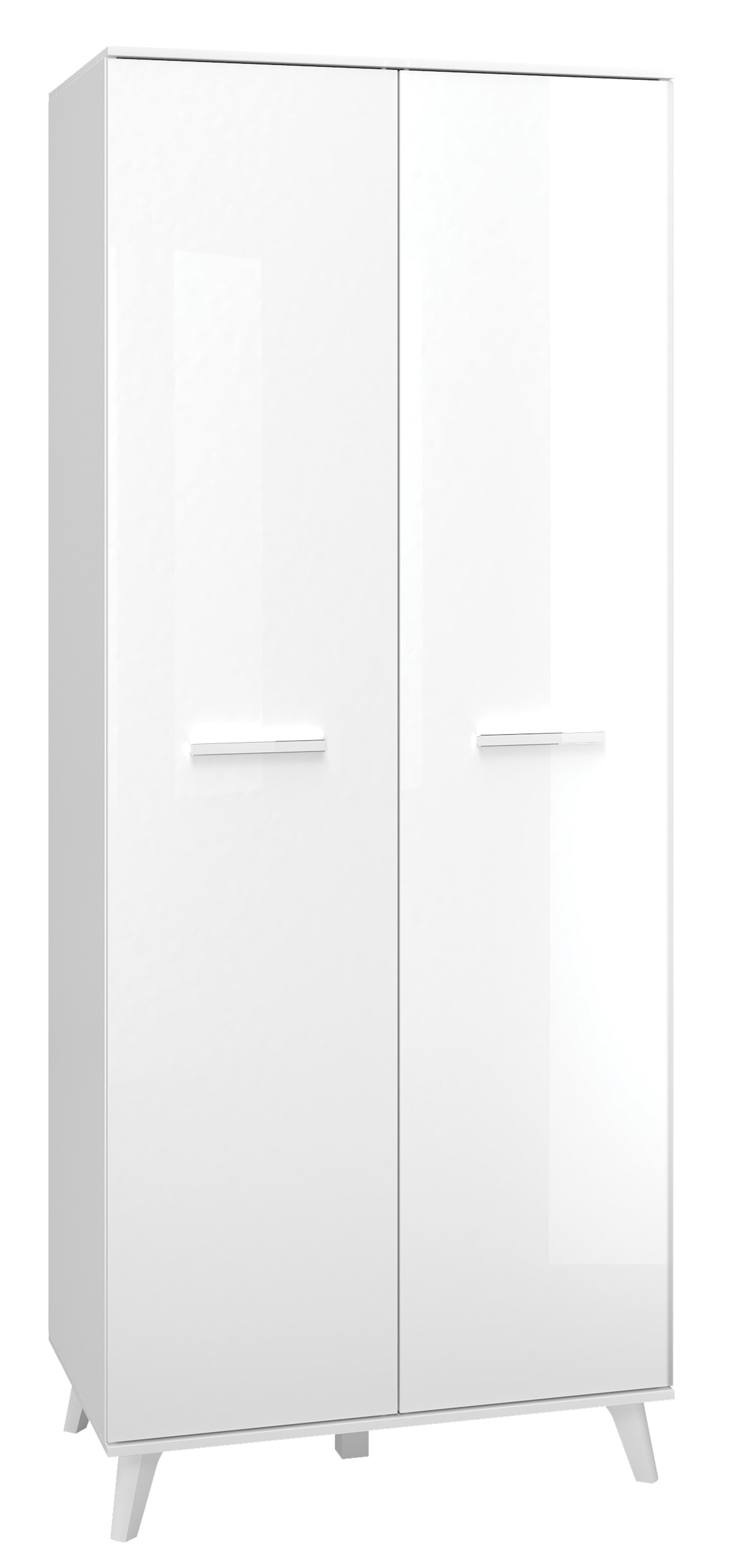 Szafa dwudrzwiowa Tumilssy 80 cm biała/biały połysk - zdjęcie 1