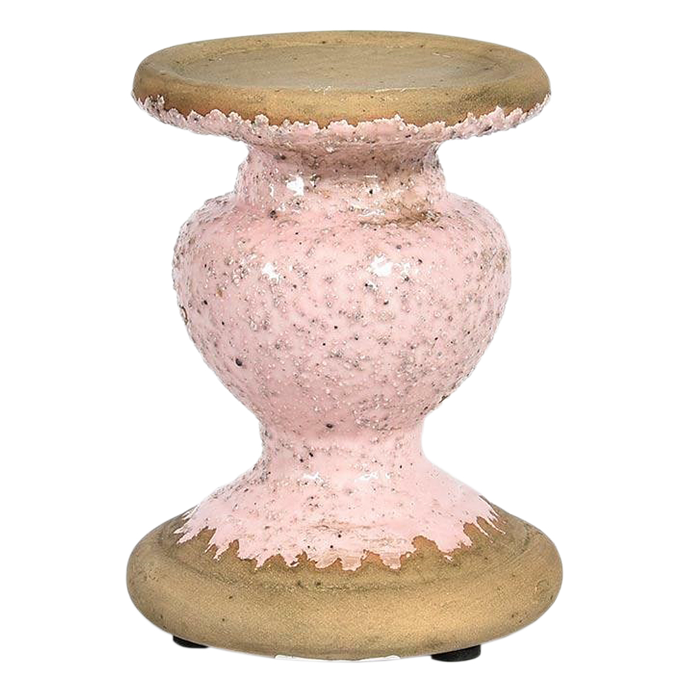 Świecznik Gailes pudrowy róż wysokość 13,5 cm - zdjęcie 1