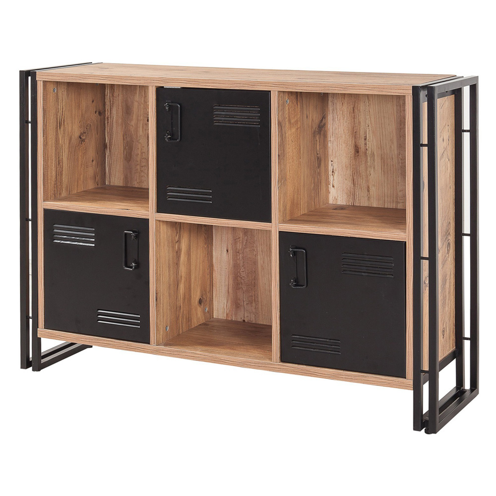 Regał metalowy Kentjur czarny/sosna 136 cm - zdjęcie 1