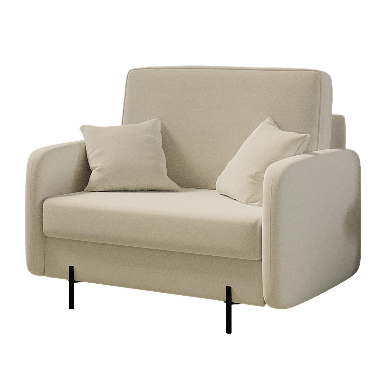 Fotel kubełkowy Solferina beżowy w tkaninie łatwoczyszczącej - zdjęcie 1