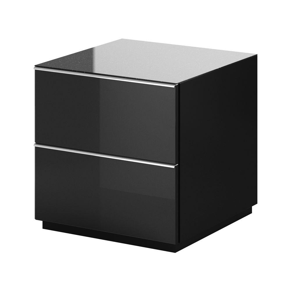 Szafka RTV Monterry 50 cm z dwiema szufladami czarna - zdjęcie 1