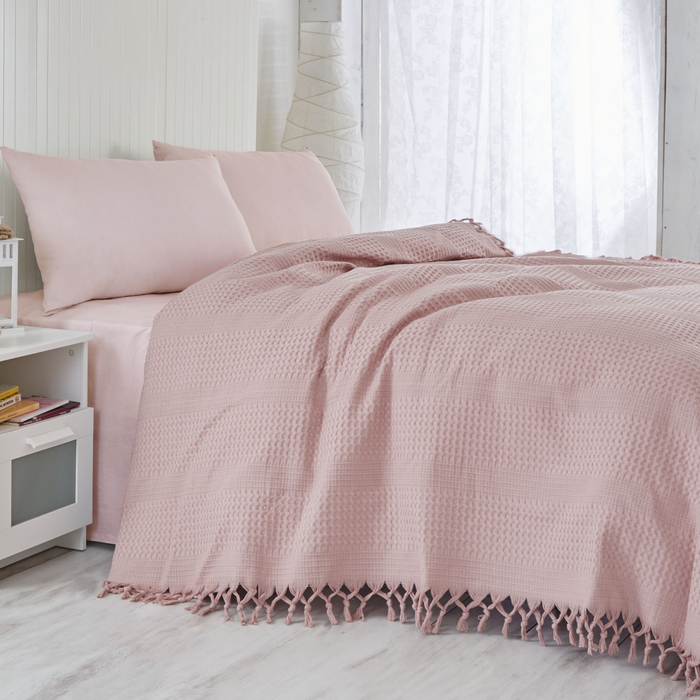 Narzuta Singiel 220x240 cm pudrowa - zdjęcie 1