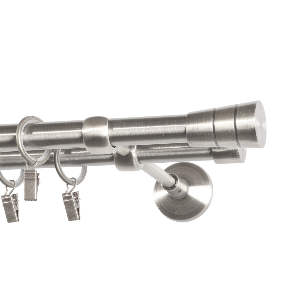 Karnisz podwójny Vanchr stal nierdzewna - zdjęcie 1